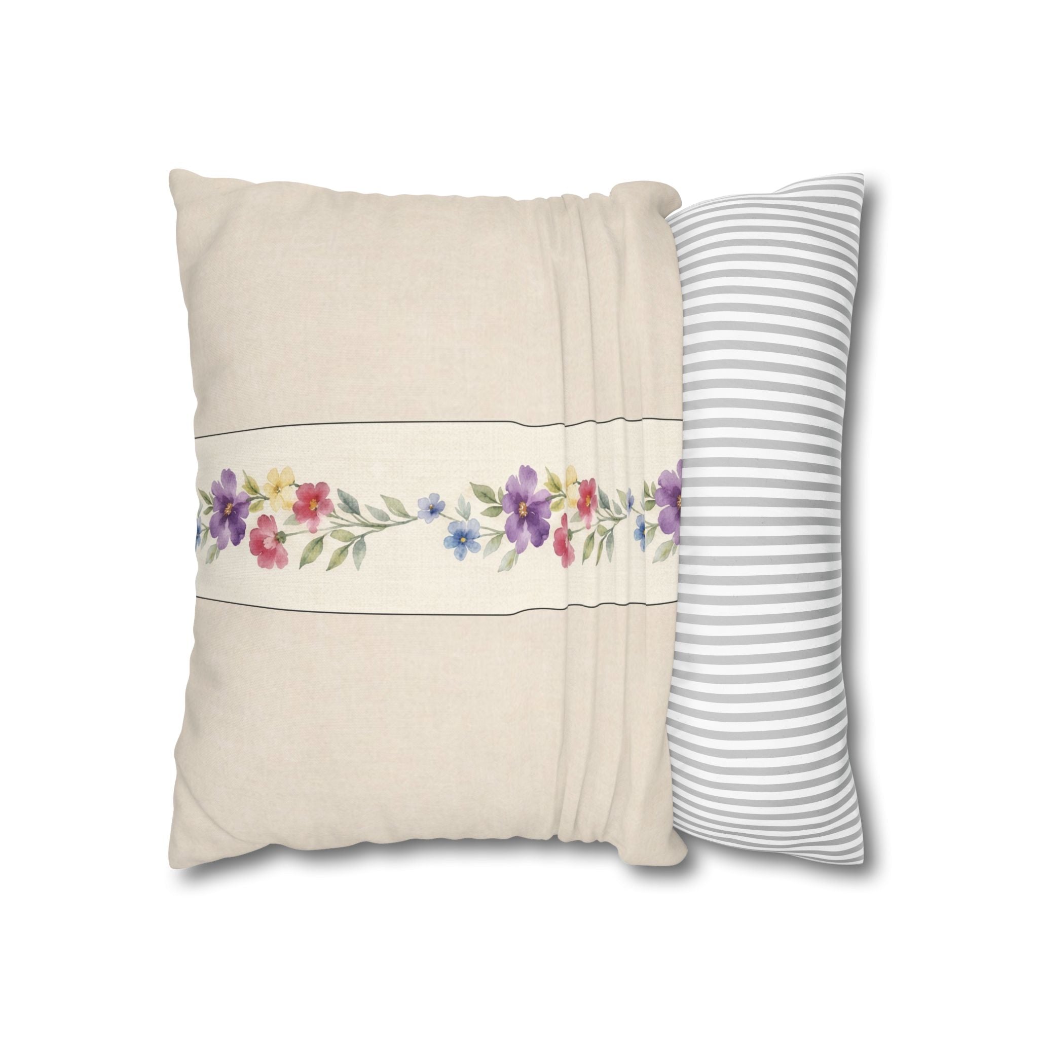 Wildflower Days Floral Throw Pillow Cover – Watercolor Cottagecore Cushion | Solen