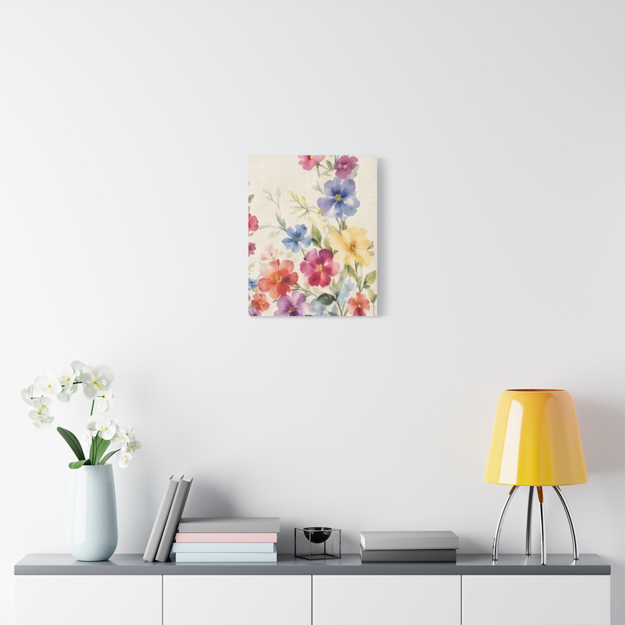 Wildflower Days Floral Canvas Wall Art, Watercolor Cottagecore Print, Meadow Flower Bedroom Decor, Botanical Spring Art, Solen