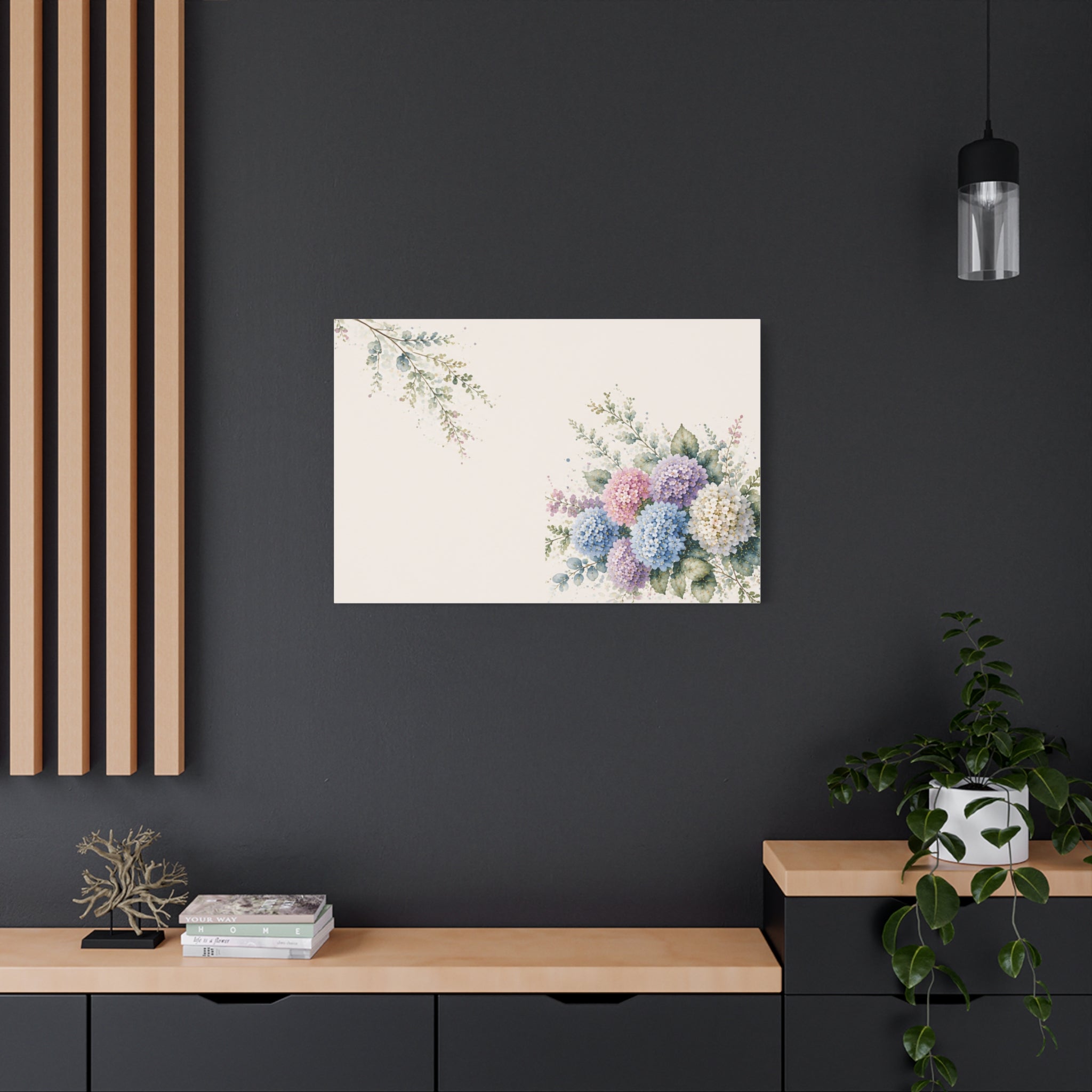 Hydrangea Dream Wall Art, Mediterranean Watercolor Floral Print, Solen