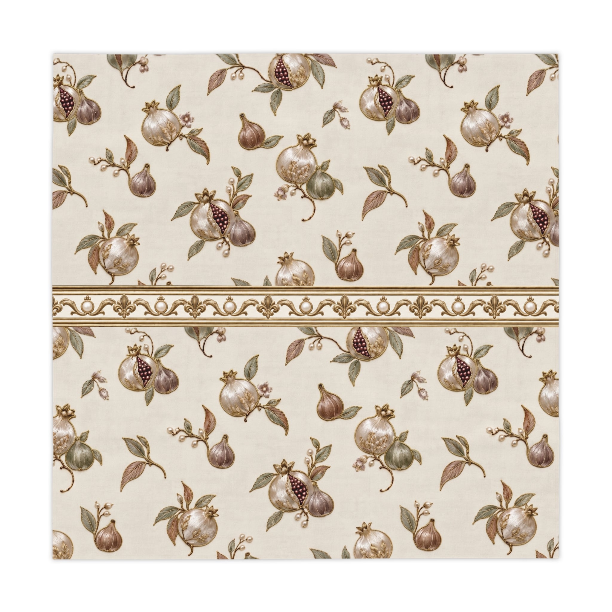 Elegant Square Pomegranate Tablecloth, Fig Botanical Kitchen Decor, Fall Hostess GiftThanksgiving Dinner Decor