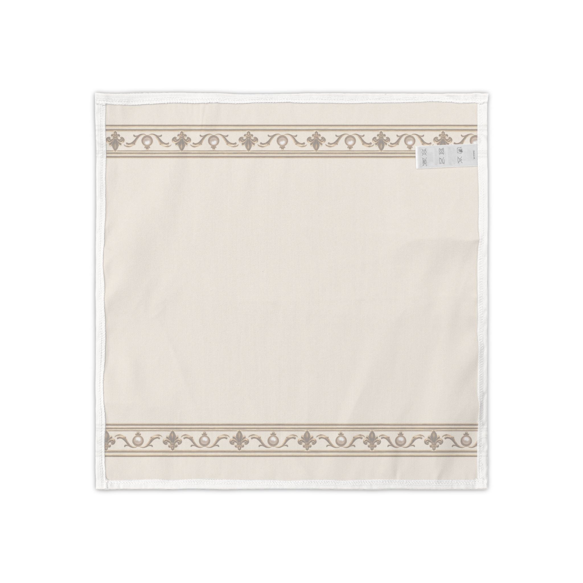 Ivory and Antique Gold Napkins Set of 4, Elegant Cloth Dinner Napkins, Luxury Wedding and Thanksgiving Table Decor