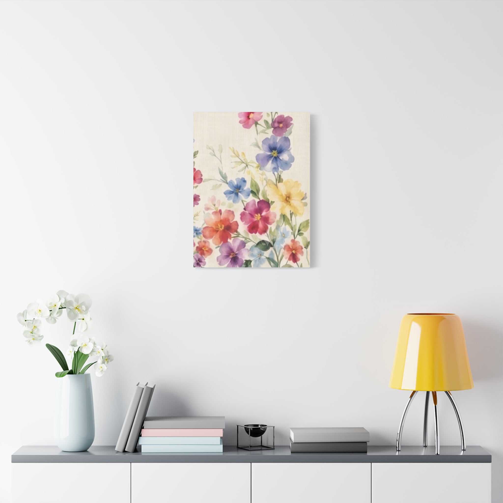 Wildflower Days Floral Canvas Wall Art, Watercolor Cottagecore Print, Meadow Flower Bedroom Decor, Botanical Spring Art, Solen