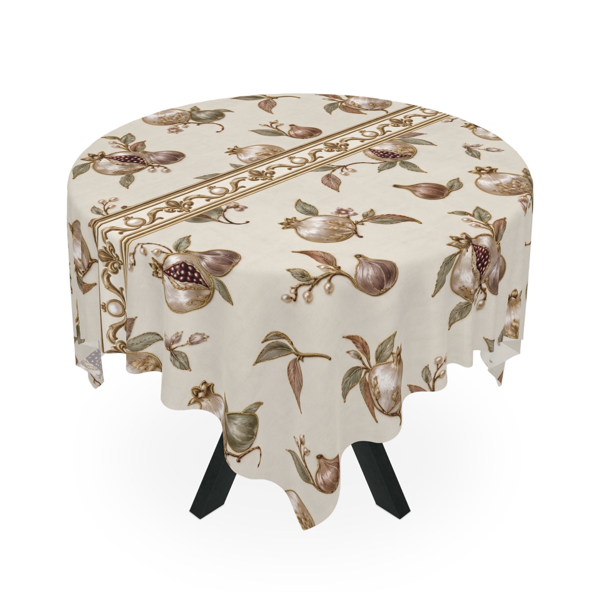 Elegant Square Pomegranate Tablecloth, Fig Botanical Kitchen Decor, Fall Hostess GiftThanksgiving Dinner Decor