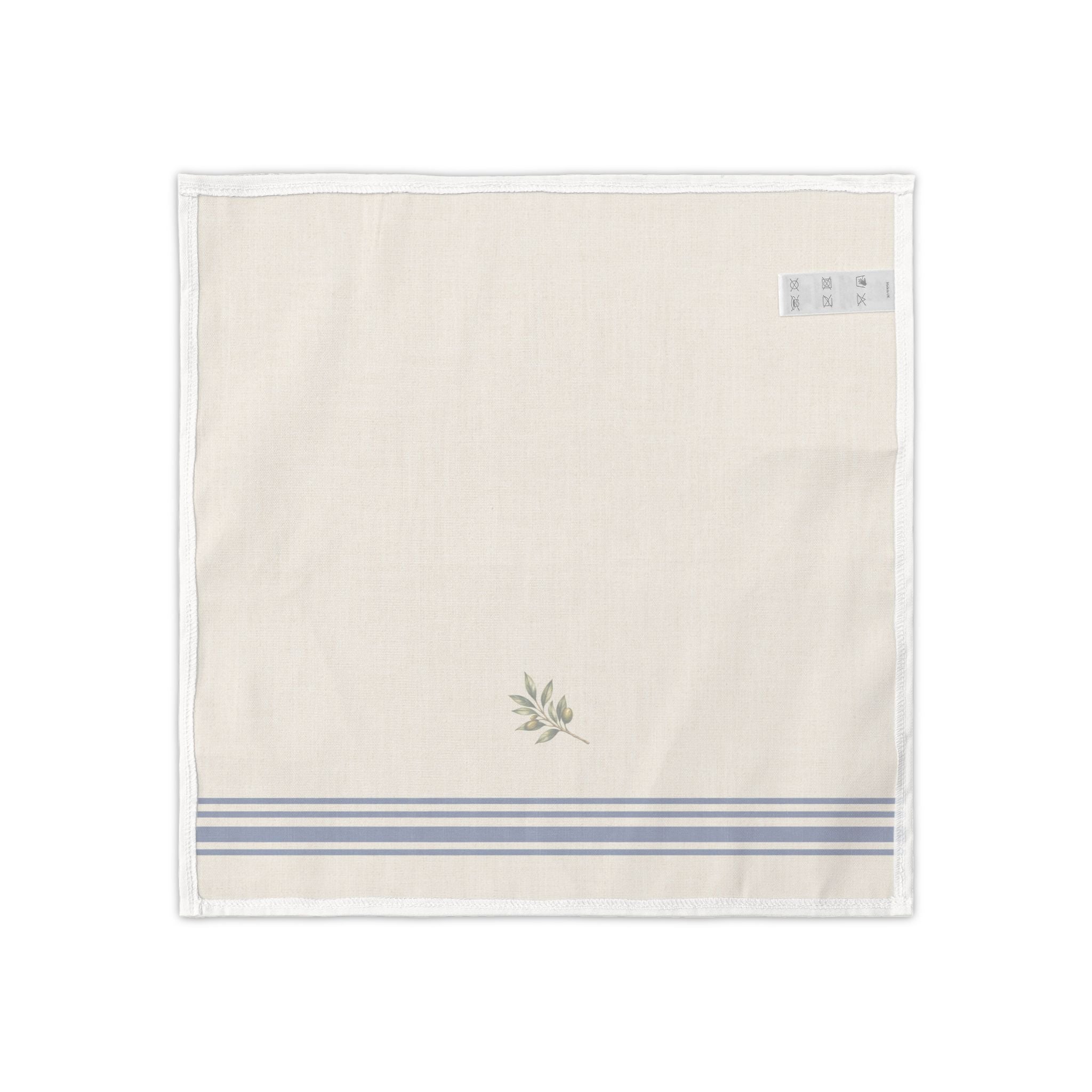 Olive Branch Napkin Set of 4, Cotton Cloth Dinner Napkins, Mediterranean Table Decor, Rustic Dining Linen, Solen