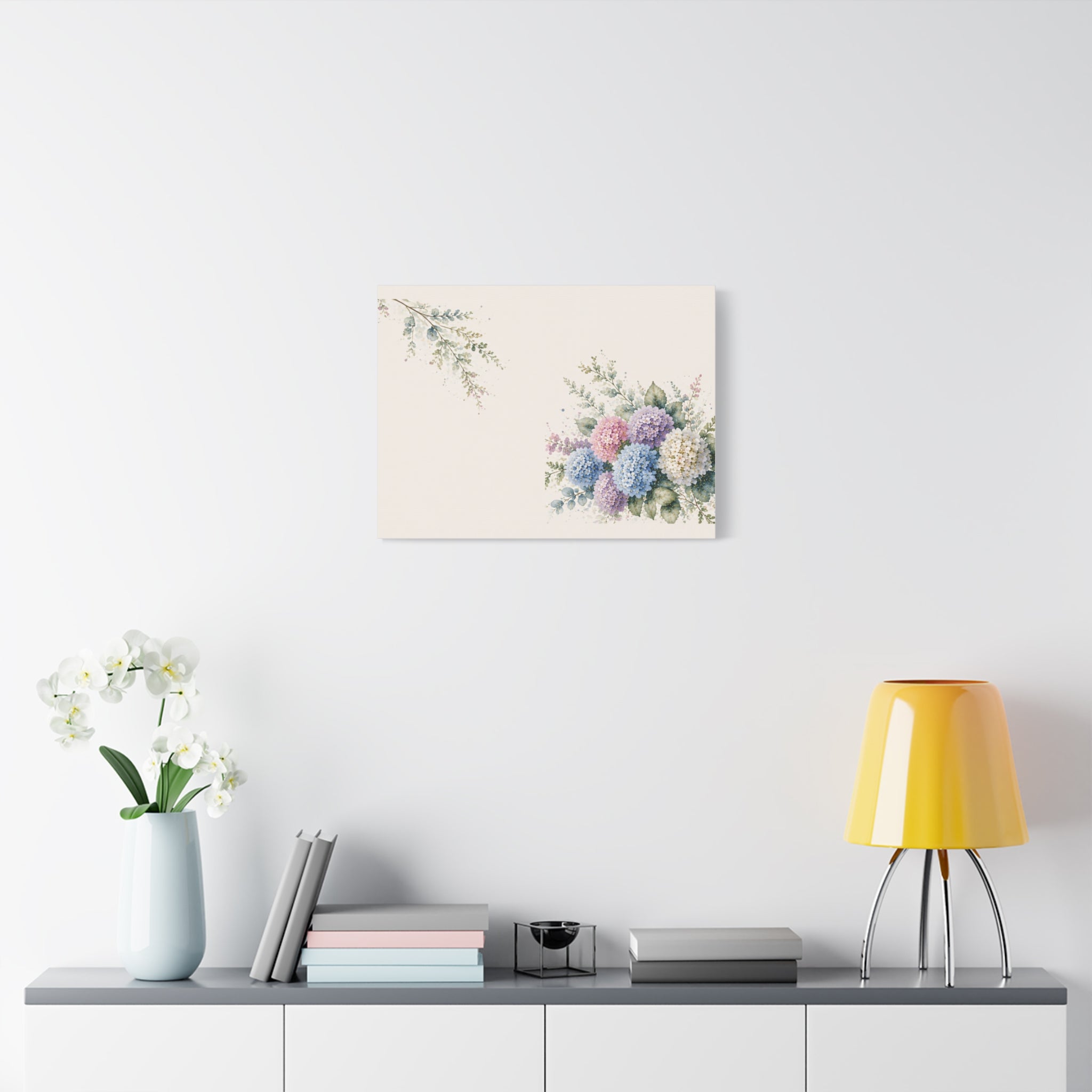 Hydrangea Dream Wall Art, Mediterranean Watercolor Floral Print, Solen
