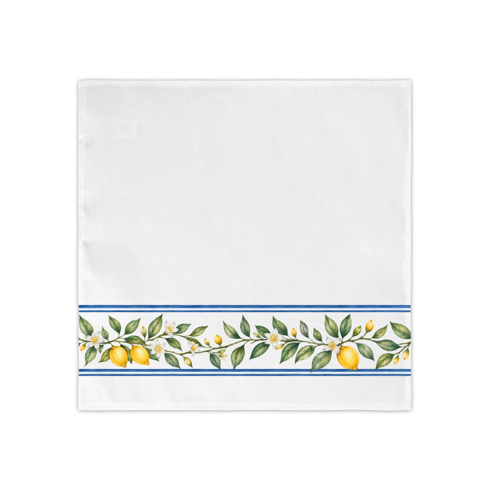 Golden Lemon Napkin Set of 4, Cotton Cloth Dinner Napkins, Mediterranean Citrus Table Decor, Summer Dining Linen, Solen