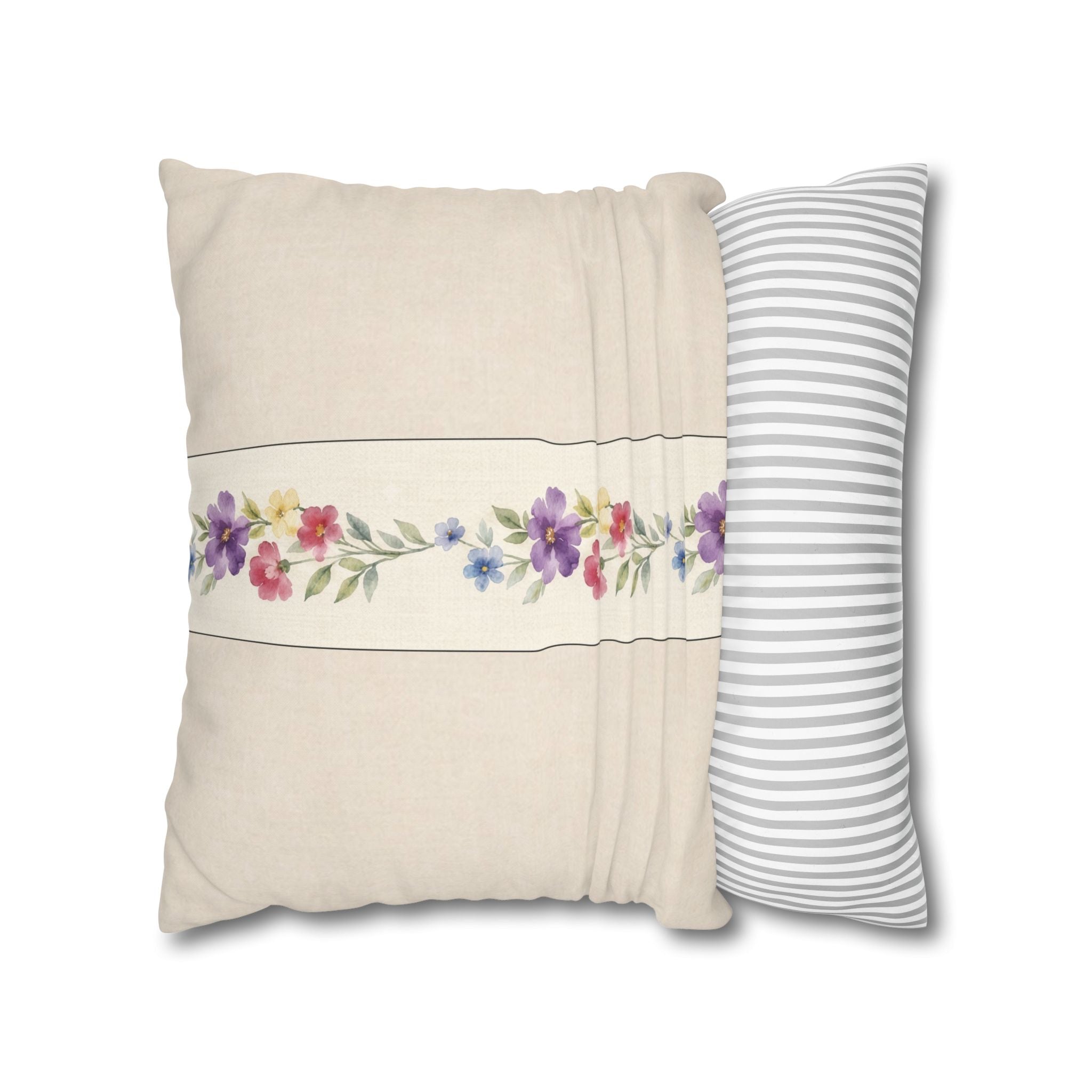 Wildflower Days Floral Throw Pillow Cover – Watercolor Cottagecore Cushion | Solen