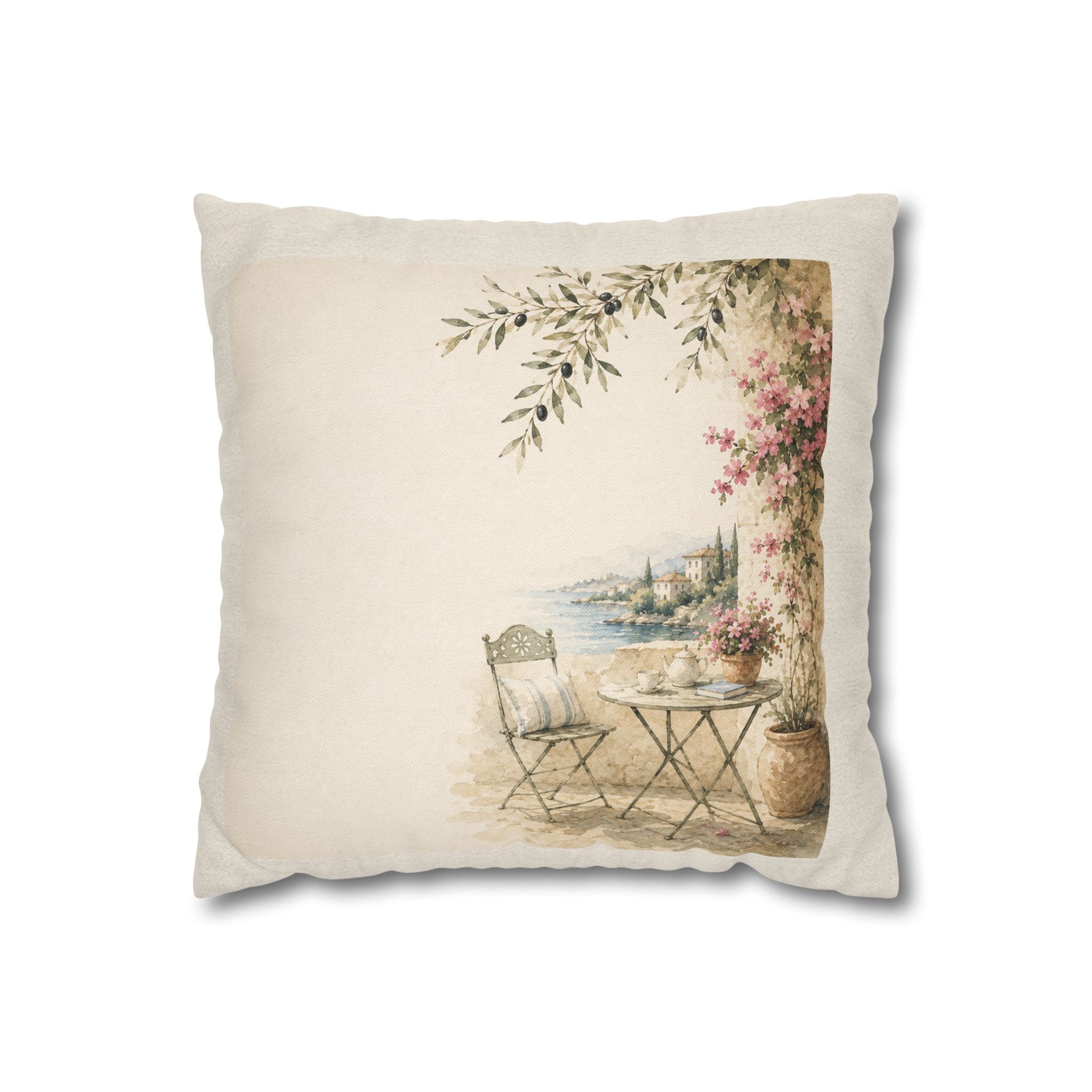 Tea on the Terrace Pillow Cover - Solen Art