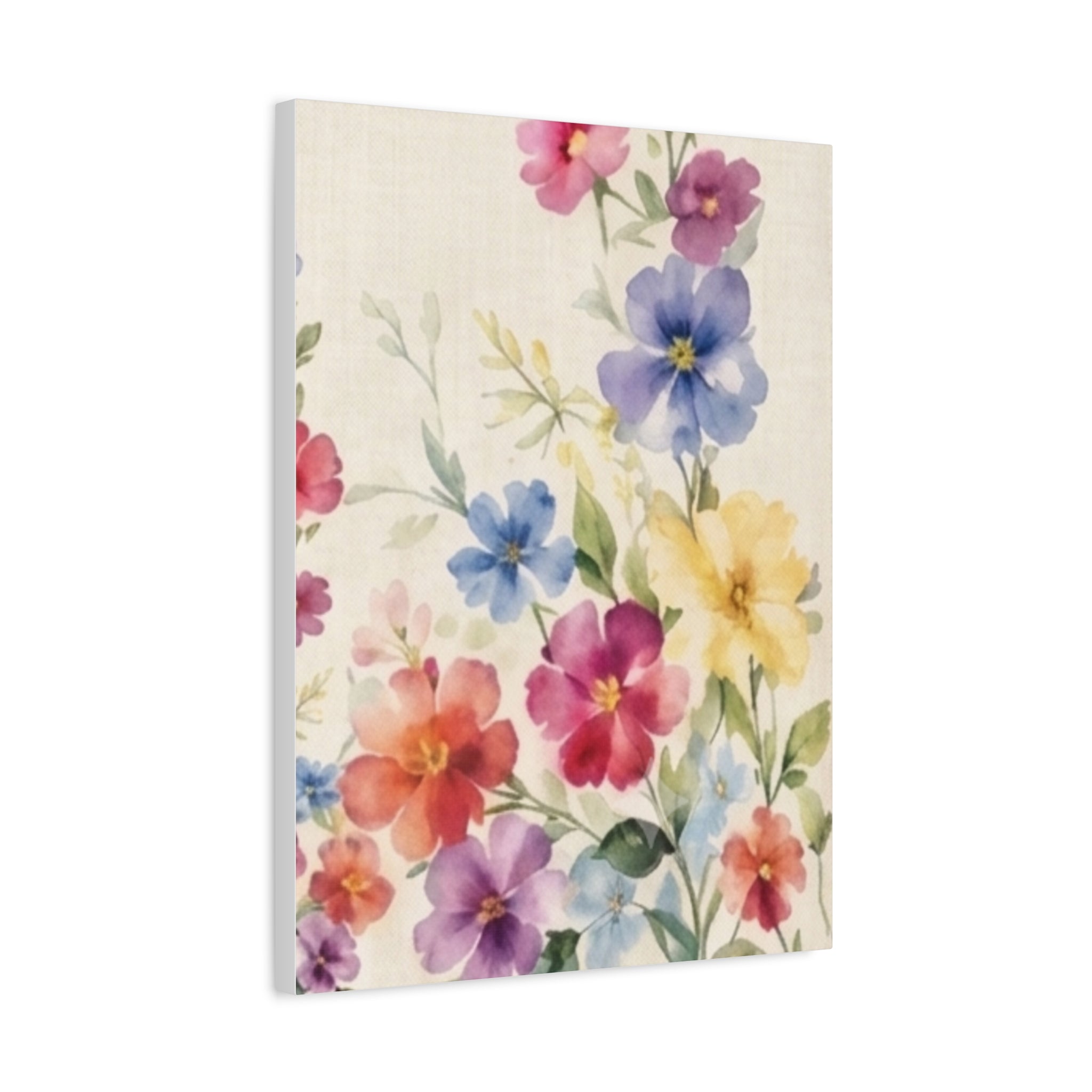 Wildflower Days Floral Canvas Wall Art, Watercolor Cottagecore Print, Meadow Flower Bedroom Decor, Botanical Spring Art, Solen