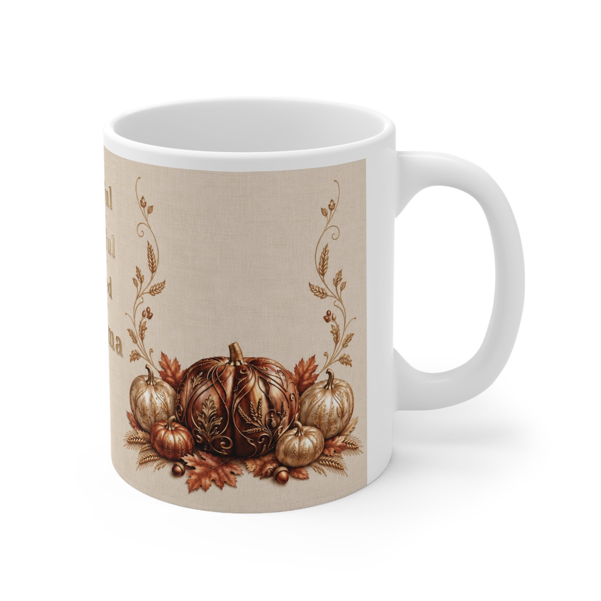 Grateful Thankful Blessed Grandma Mug, Thanksgiving Gift for Grandma, Pumpkin Fall Coffee Mug, Vintage Autumn Ceramic Cup