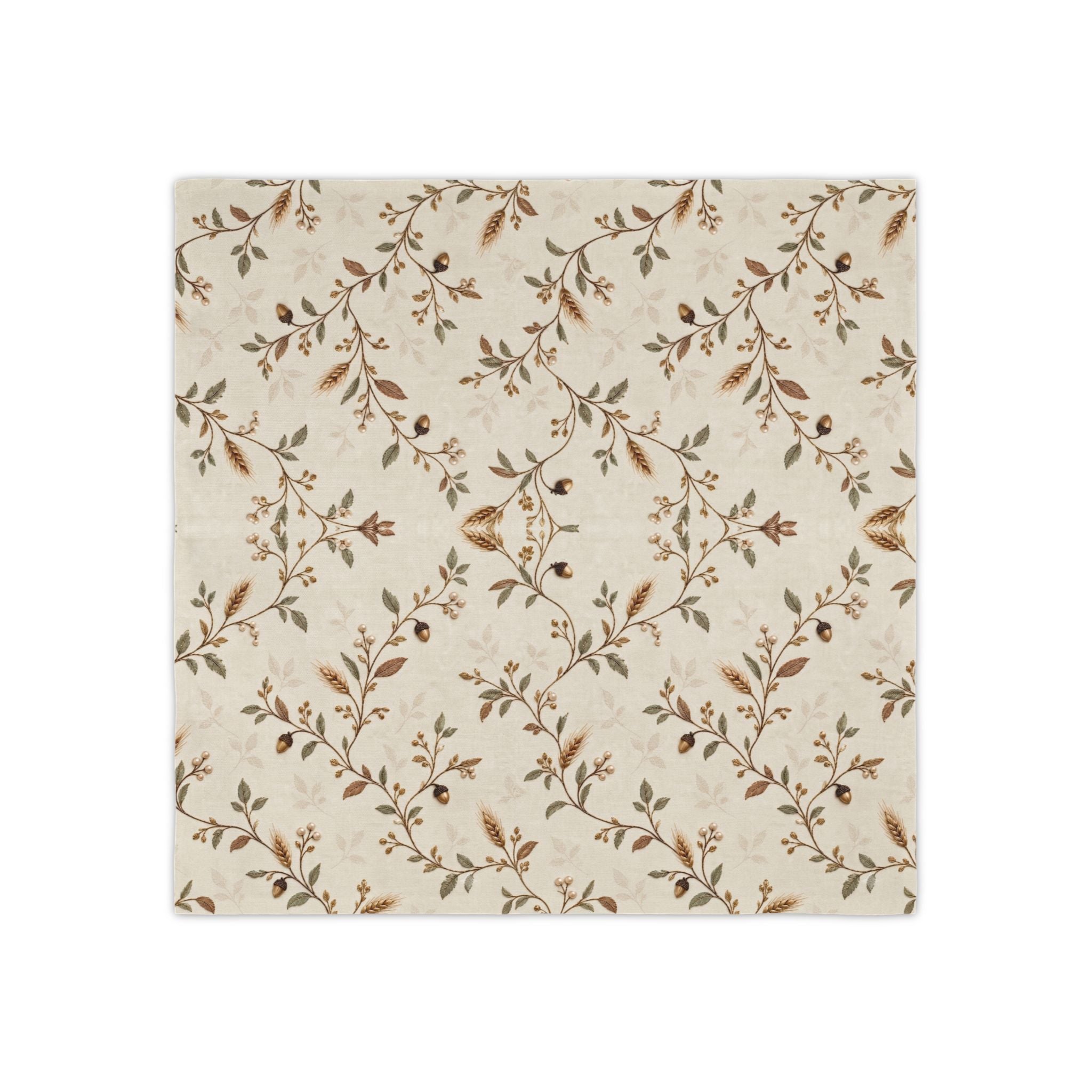 Climber Vine Floral Cloth Napkins (Set of 4) — Neutral Vintage Botanical Table Napkins