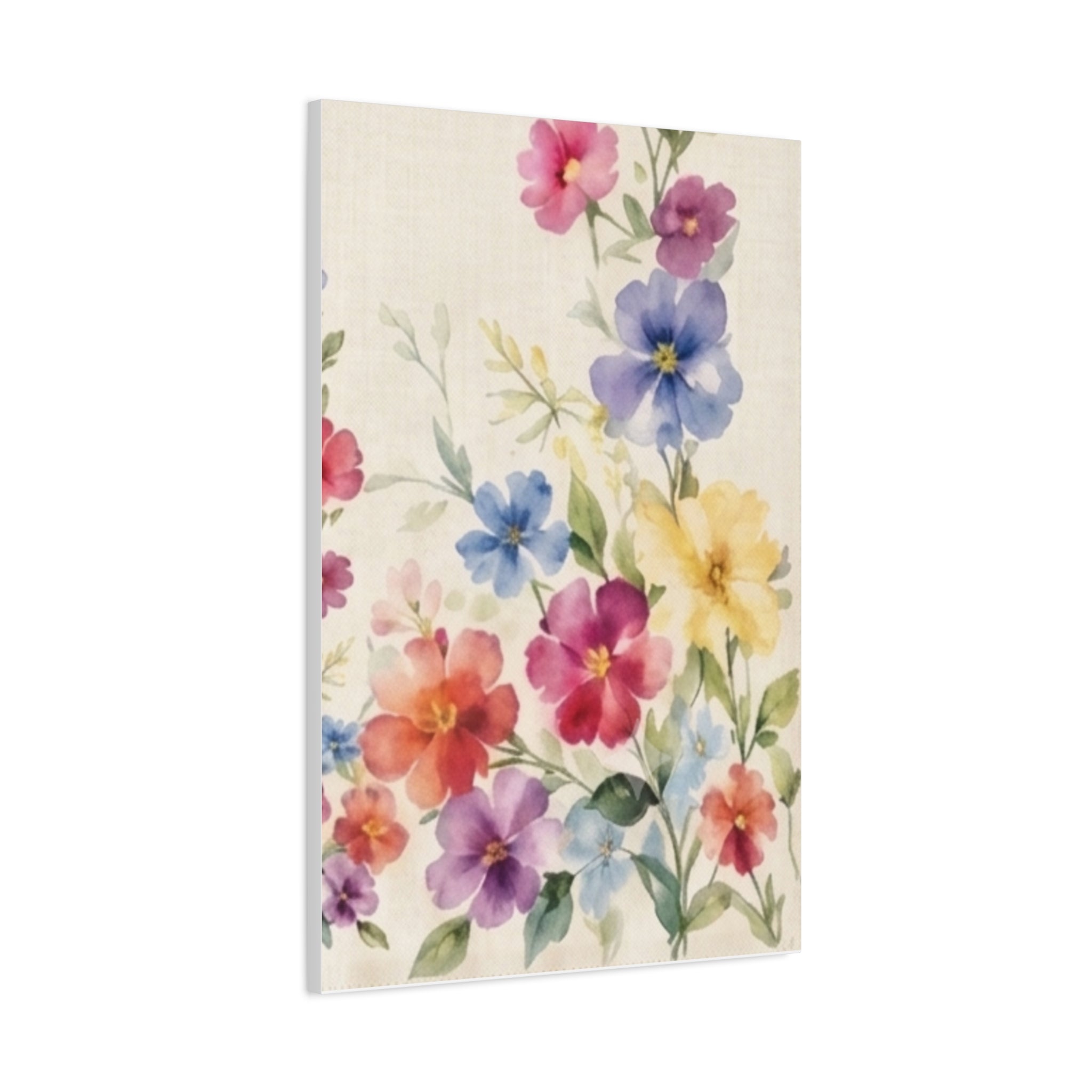 Wildflower Days Floral Canvas Wall Art, Watercolor Cottagecore Print, Meadow Flower Bedroom Decor, Botanical Spring Art, Solen