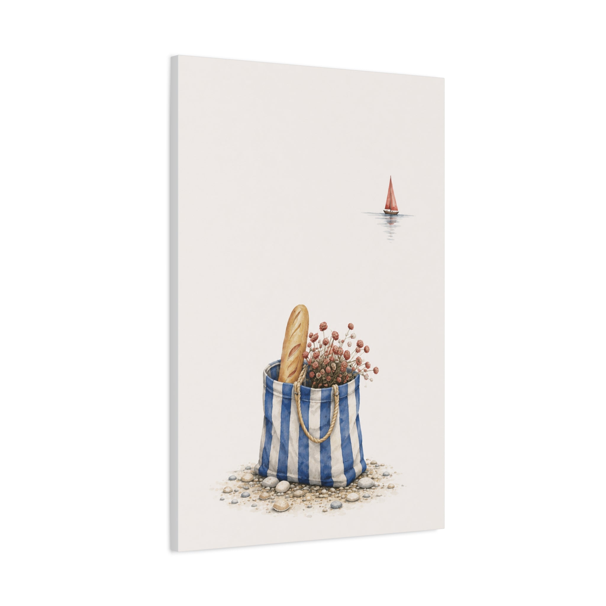 Blue & Salt Coastal Wall Art | Mediterranean Kitchen Decor | Watercolor Beach by SOLEN ART