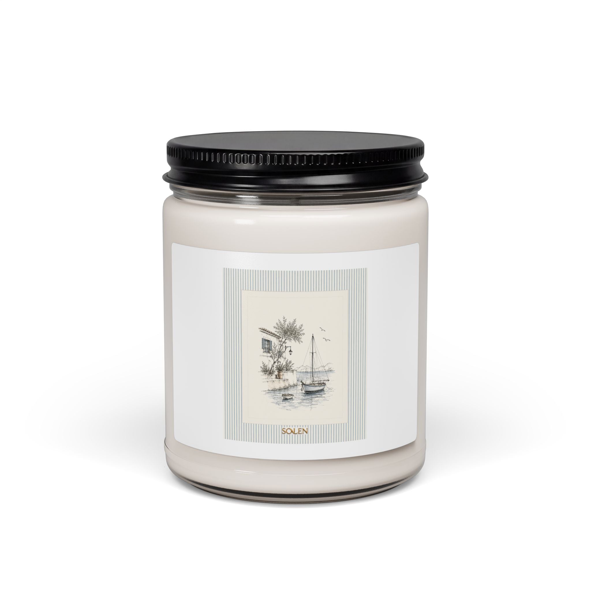 Coastal Palm Soy Candle — 9oz Scented Jar (Relaxing Beach Vibe)