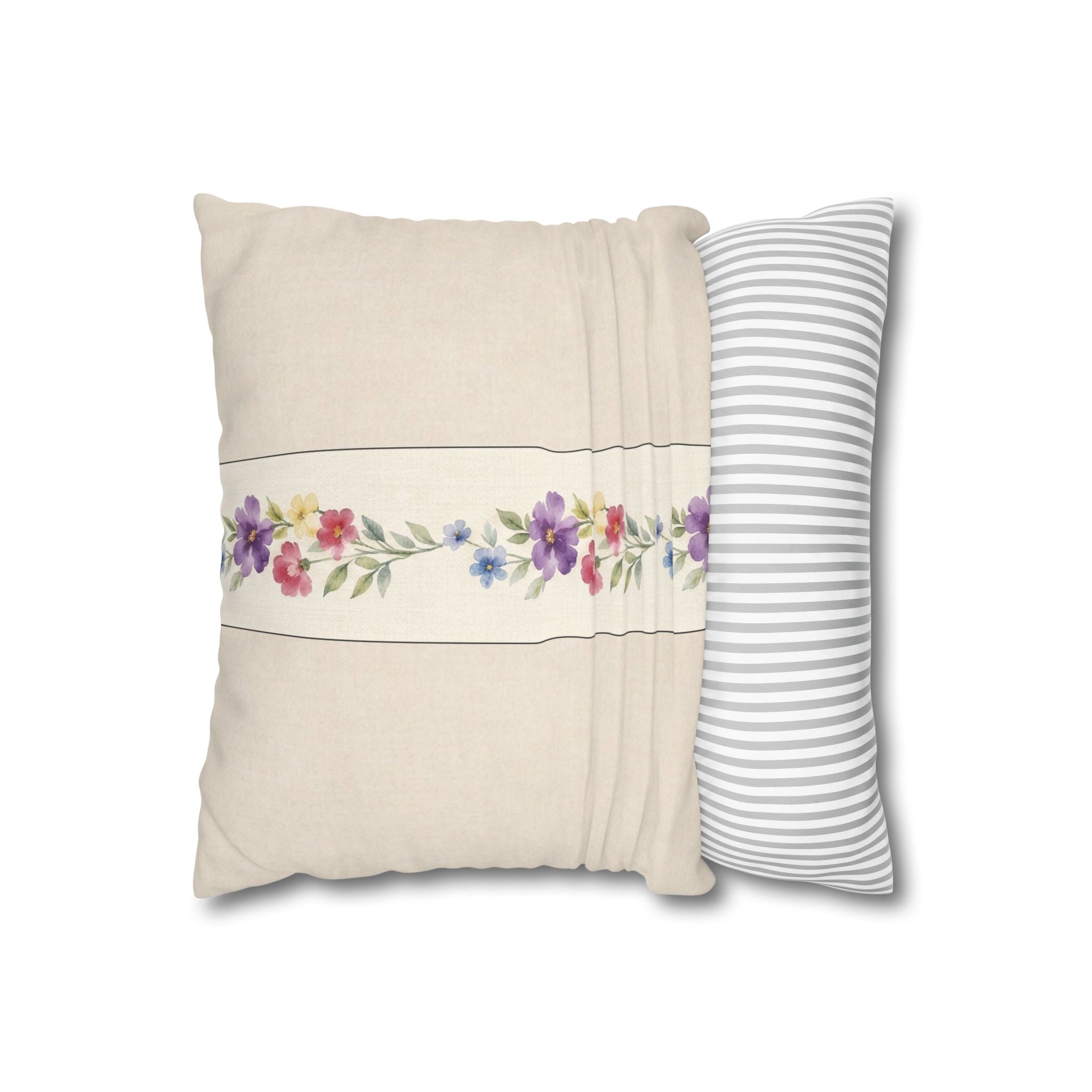Wildflower Days Floral Throw Pillow Cover – Watercolor Cottagecore Cushion | Solen