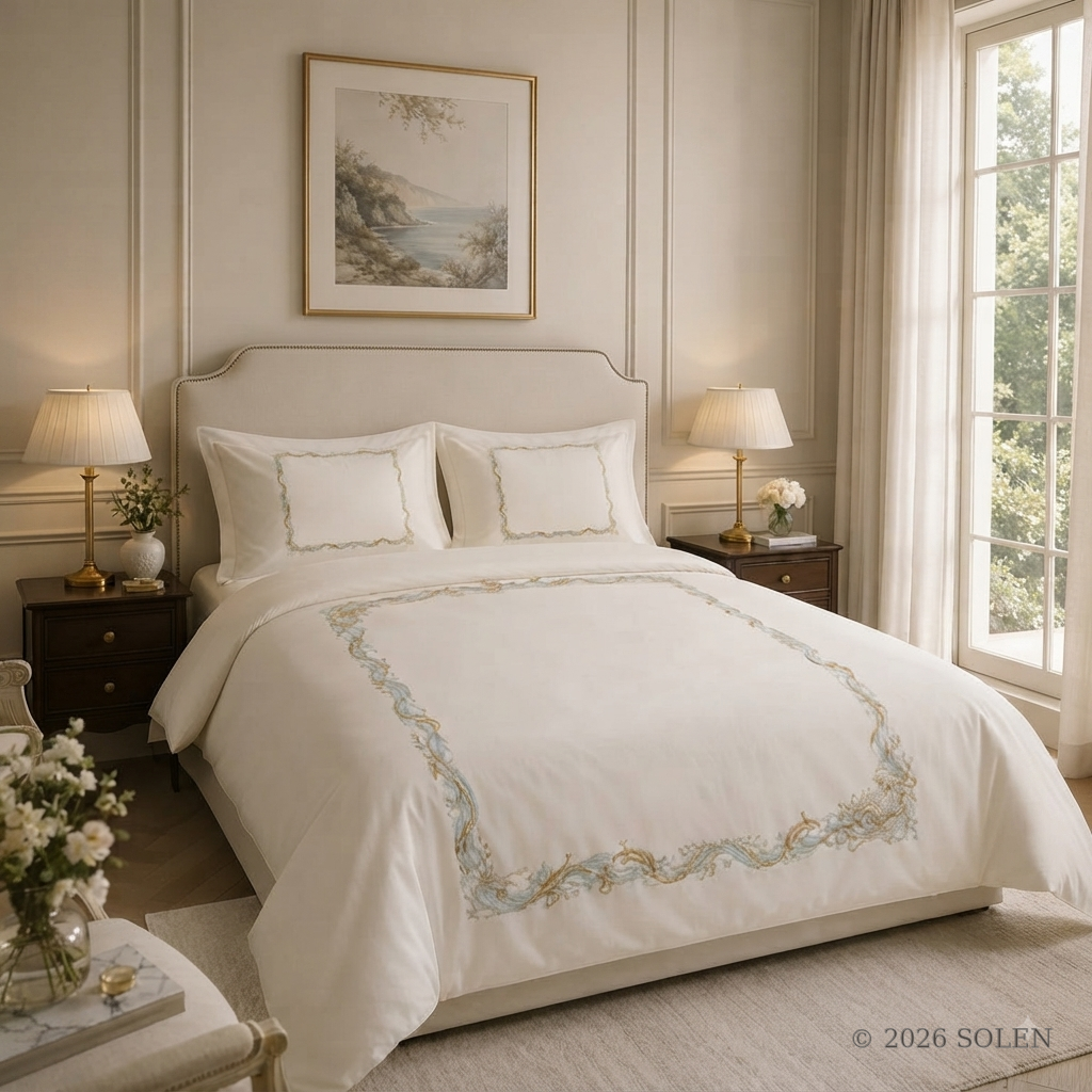 Maison Solen embroidered duvet cover set, © 2026 SOLEN