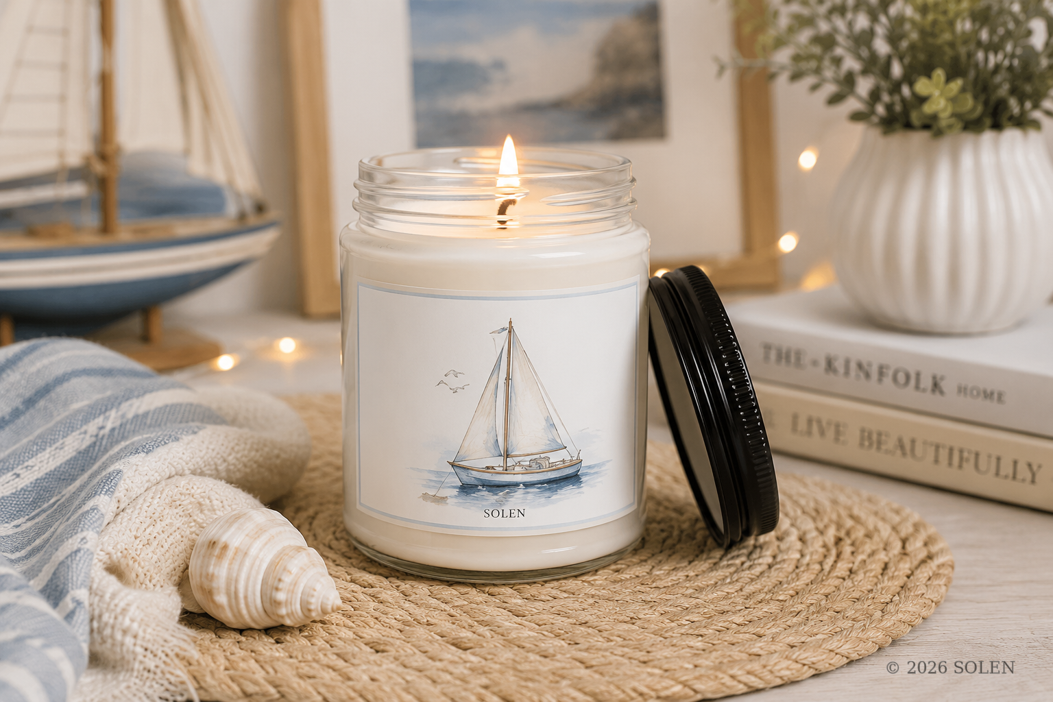 Sailboat Soy Candle | Solen, © 2026 SOLEN