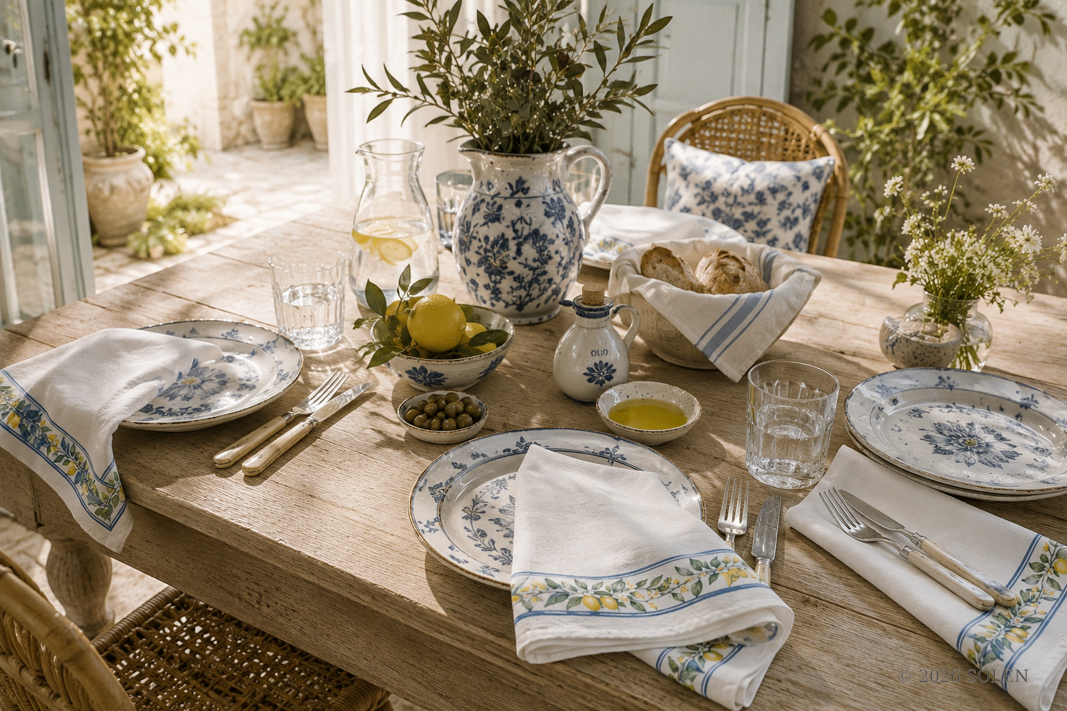 Lemon print napkins, set of 4, © 2026 SOLEN