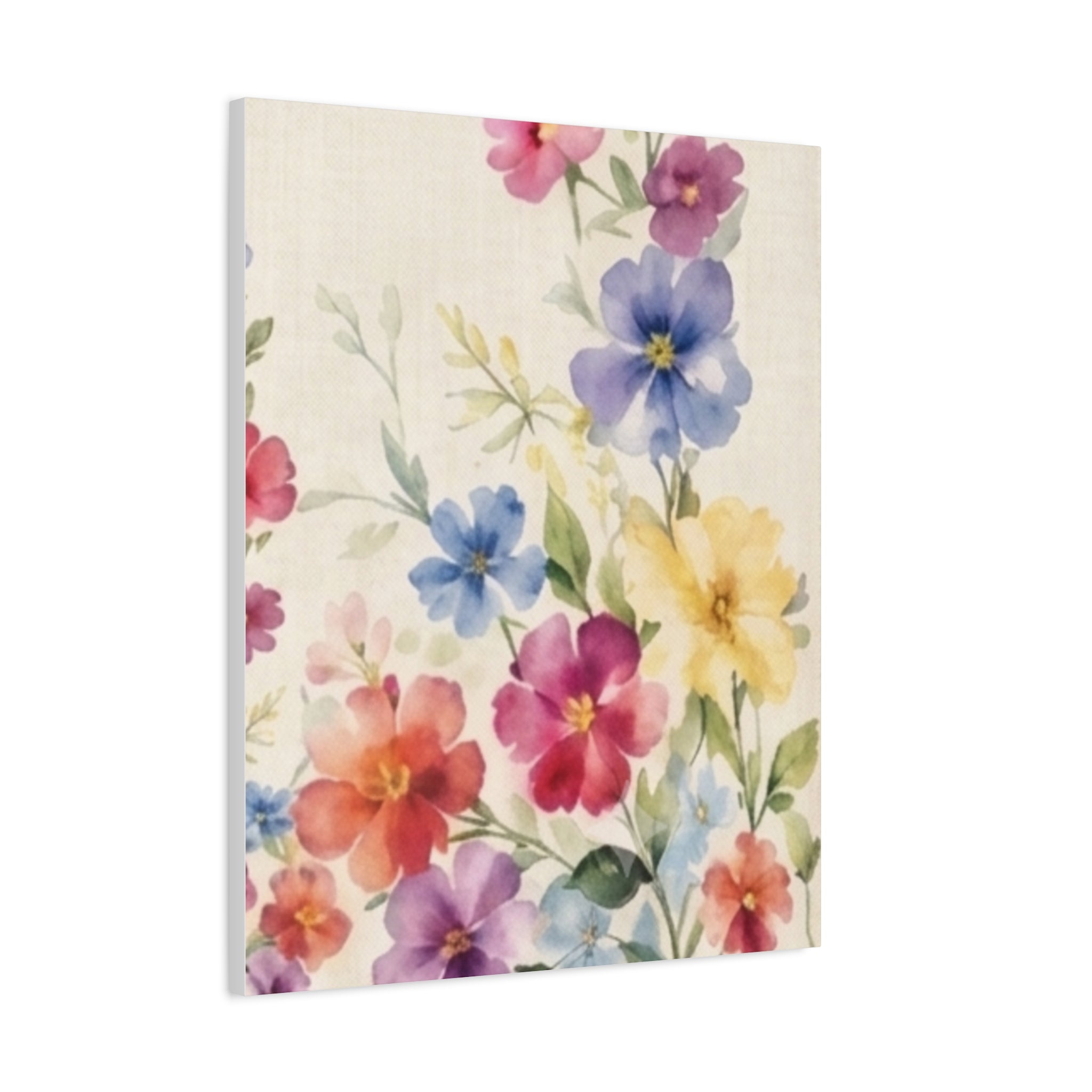 Wildflower Days Floral Canvas Wall Art, Watercolor Cottagecore Print, Meadow Flower Bedroom Decor, Botanical Spring Art, Solen