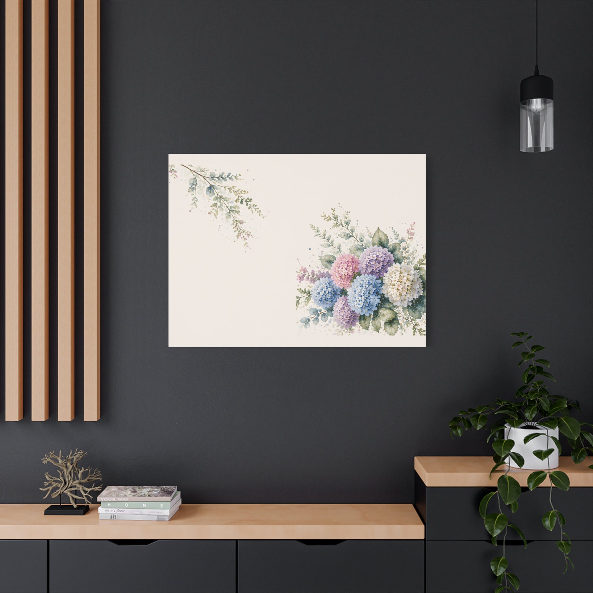 Hydrangea Dream Wall Art, Mediterranean Watercolor Floral Print, Solen