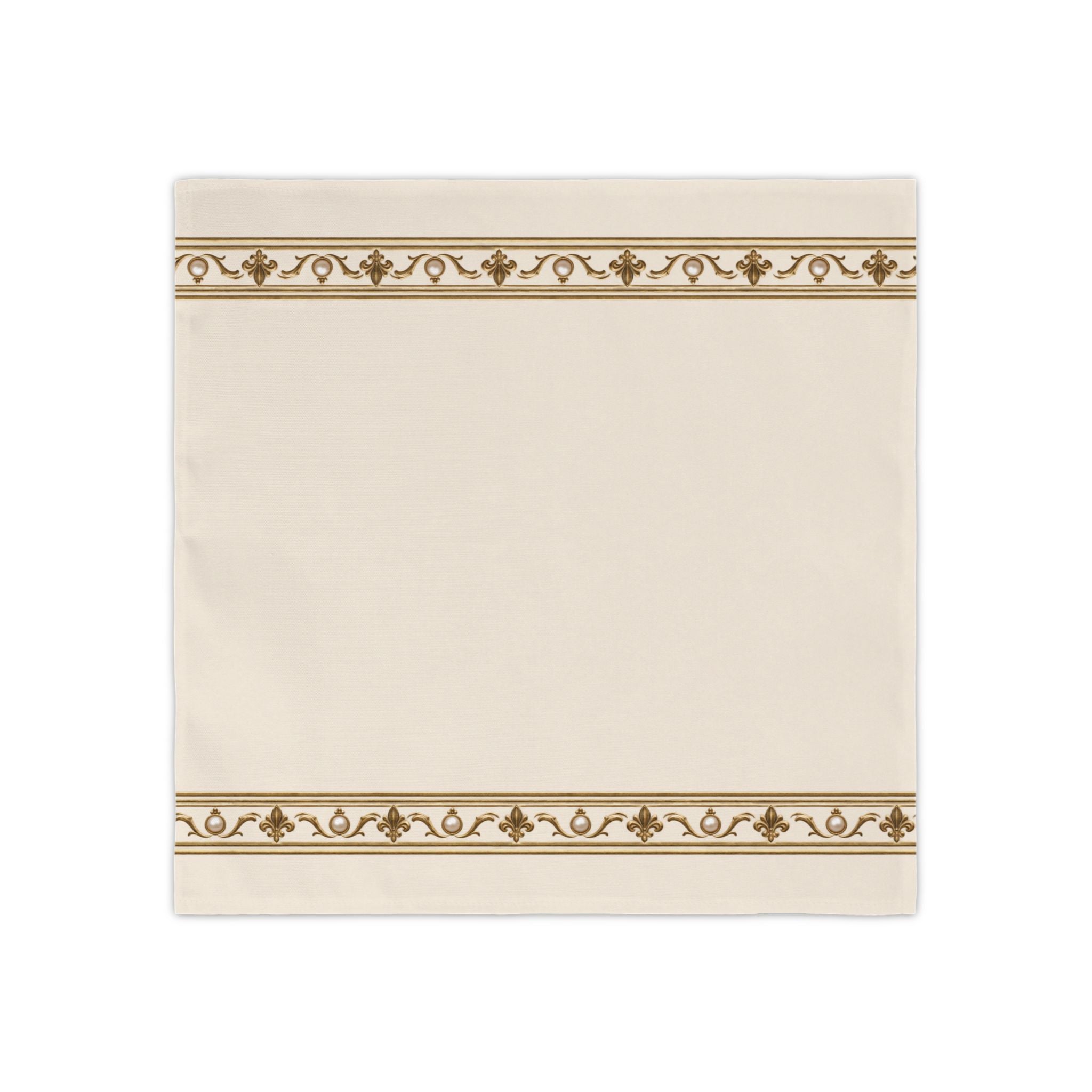 Ivory and Antique Gold Napkins Set of 4, Elegant Cloth Dinner Napkins, Luxury Wedding and Thanksgiving Table Decor