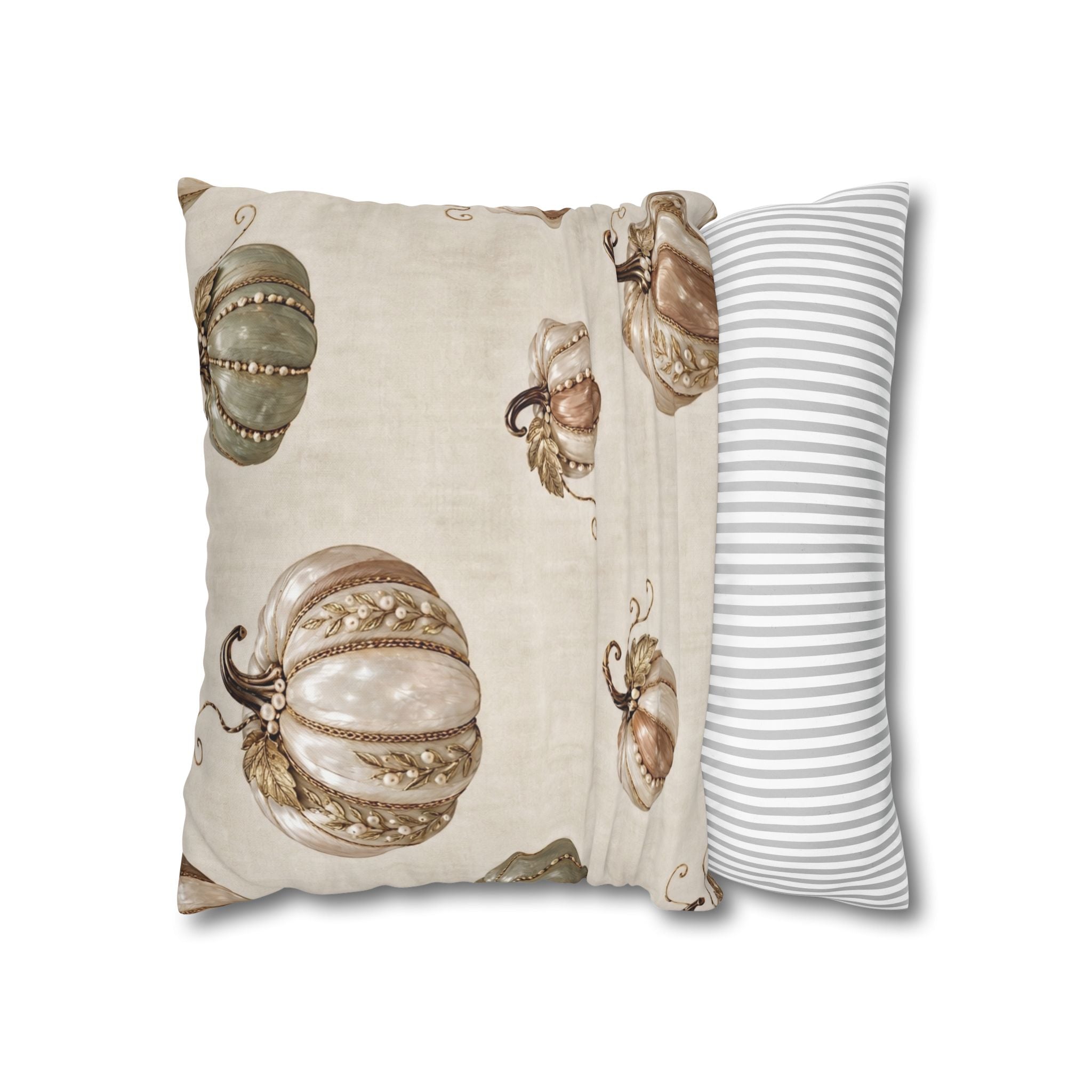 Pearl Pumpkin Pillow Cover, Sage Green and Blush Fall Decor, Elegant Neutral Autumn Cushion, Thanksgiving Home Accent