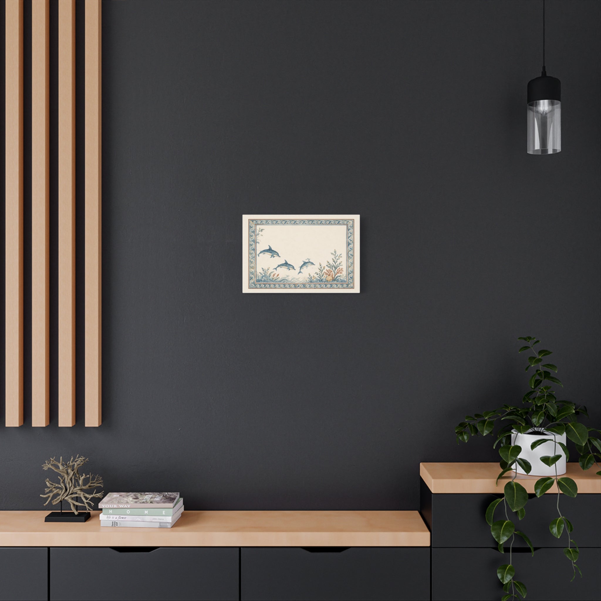 Mediterranean Dolphin Coastal Wall Art | Vintage Ocean Botanical Print | Solen