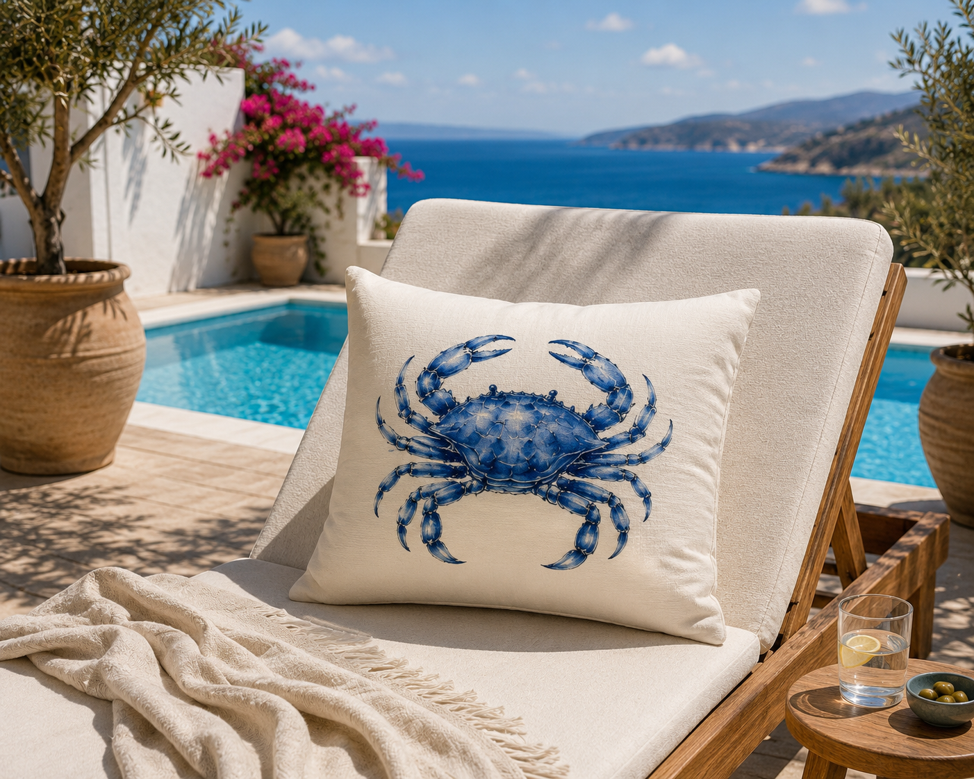 Sea Treasures | Blue Crab Decorative Pillow Cover