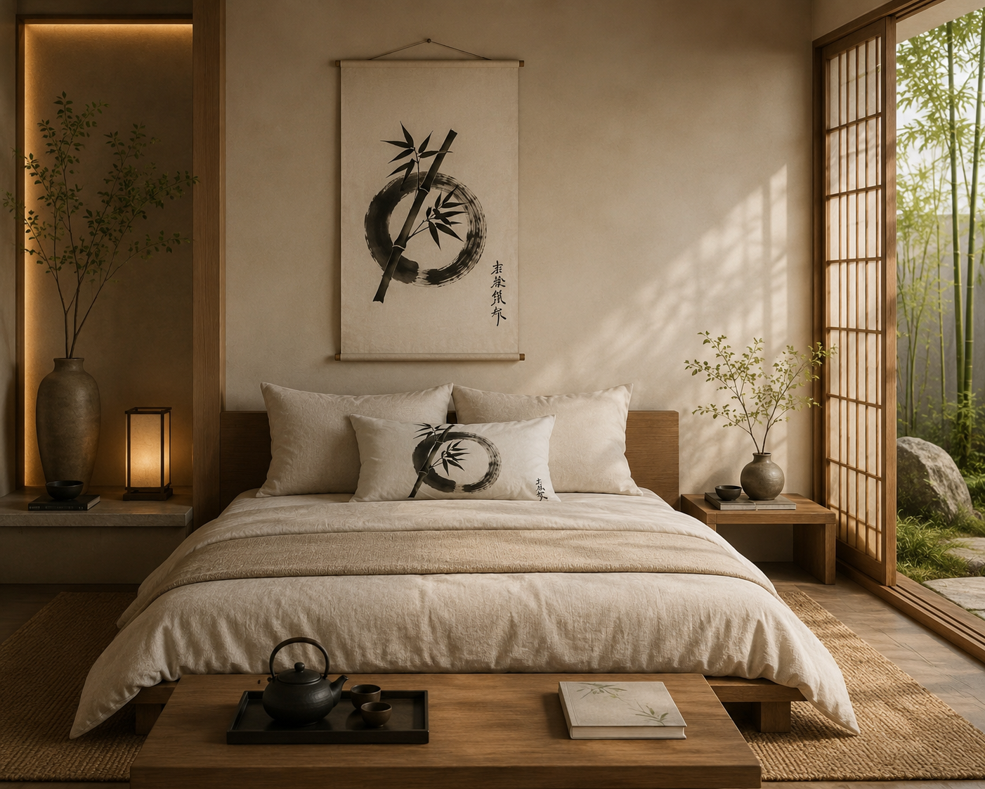 Bamboo Zen Cotton Pillow Cover — Enso Collection