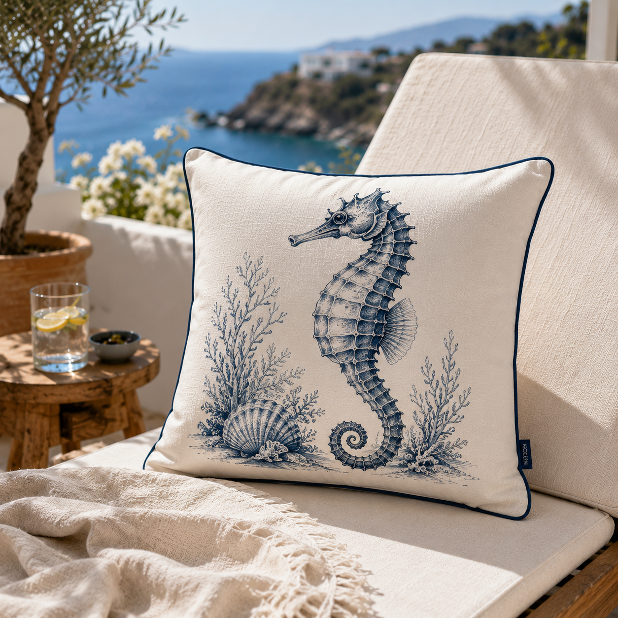 Sea Treasures | Seahorse Decorative Pillow Cover