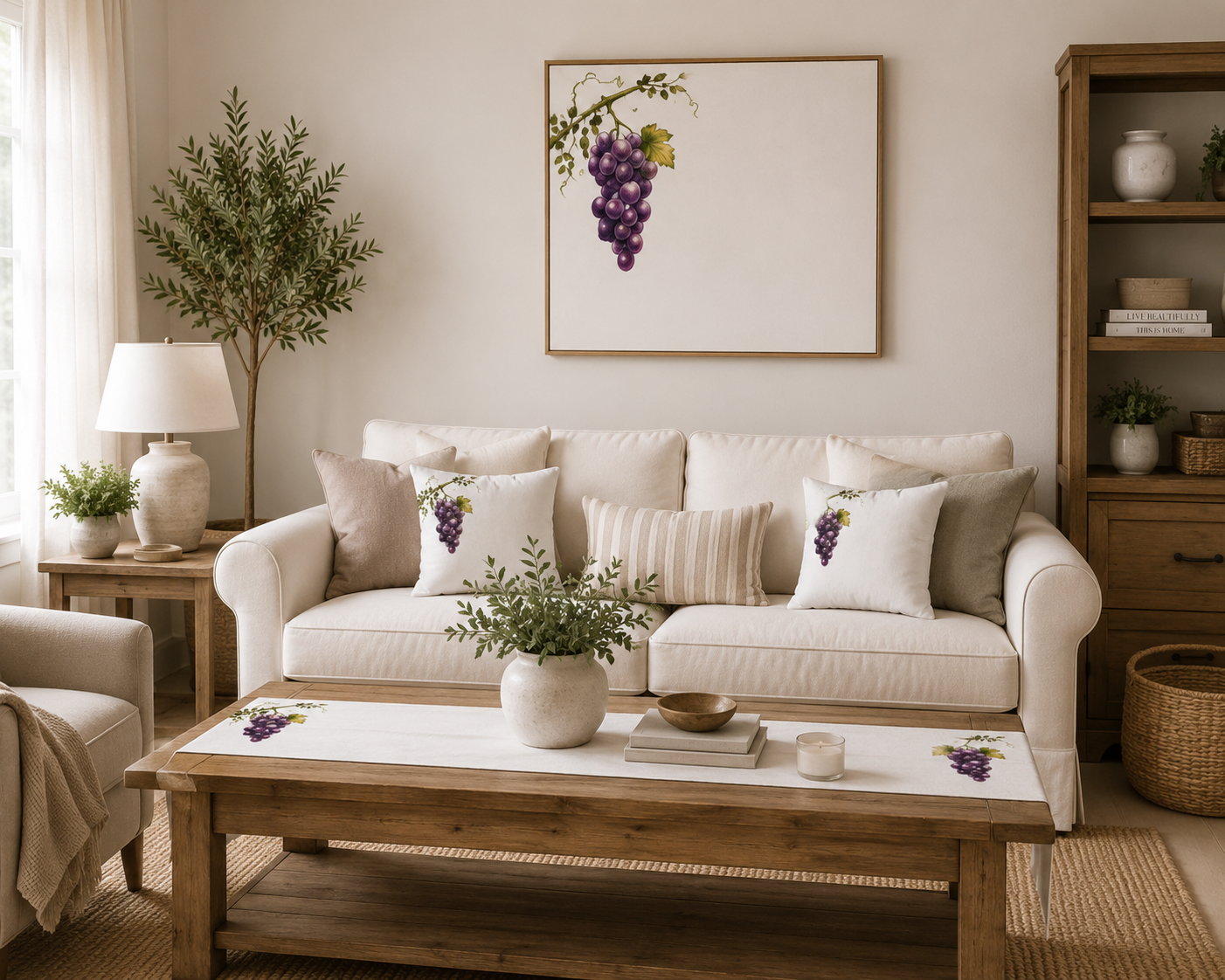 Grape Vineyard Square Pillowcase