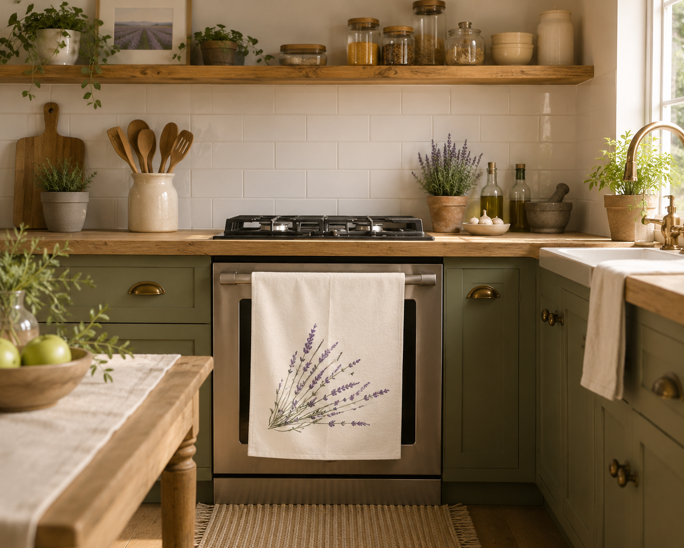 Lavender Kitchen Towel | Botanical Cotton Tea Towel