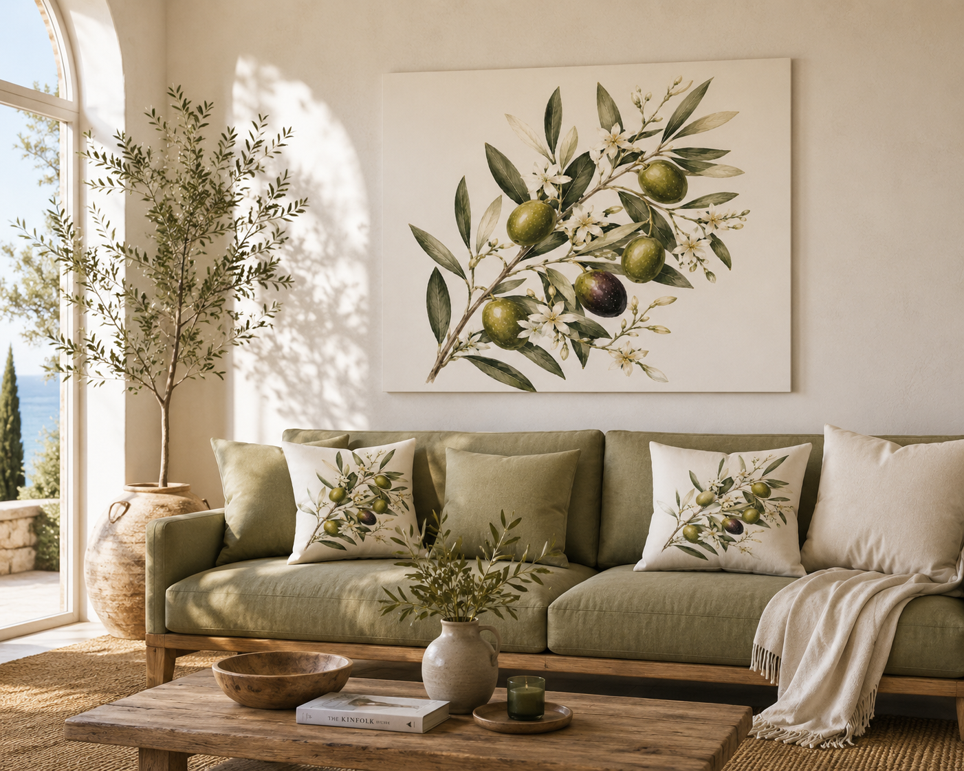 Olive Blossom — Mediterranean Olive & Jasmine Wall Art
