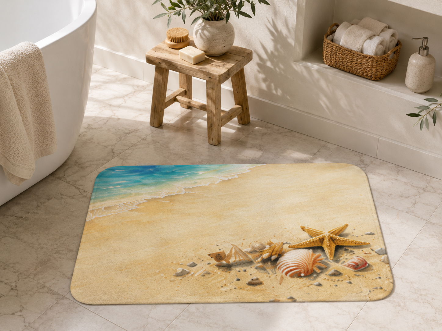 Seashell Memories Bath Mat - Mediterranean Coastal - Solen