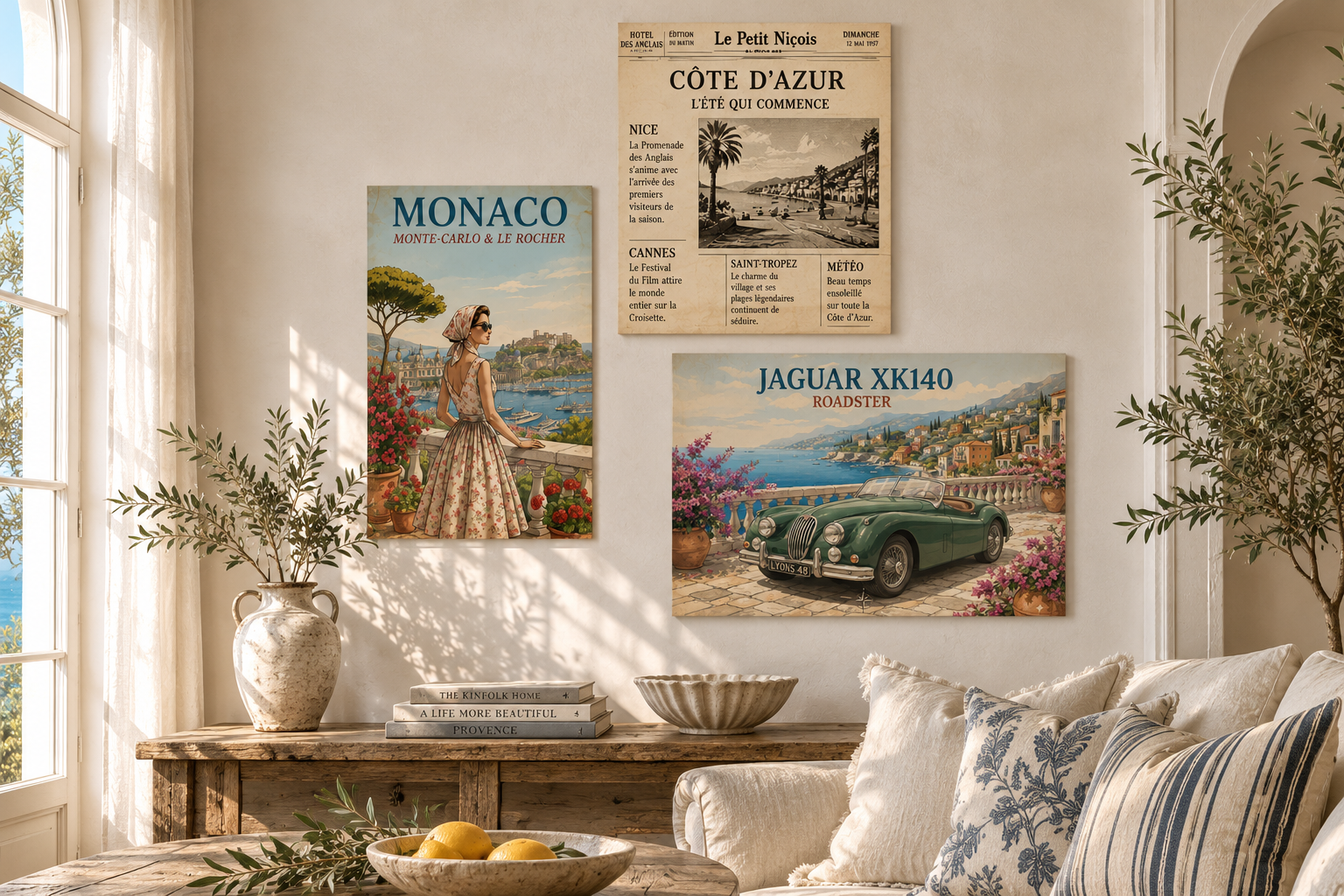 Monaco Poster, Vintage Riviera Travel Print, Monte Carlo Wall Art, Retro French Riviera Poster, Mid Century Travel Art, Solen