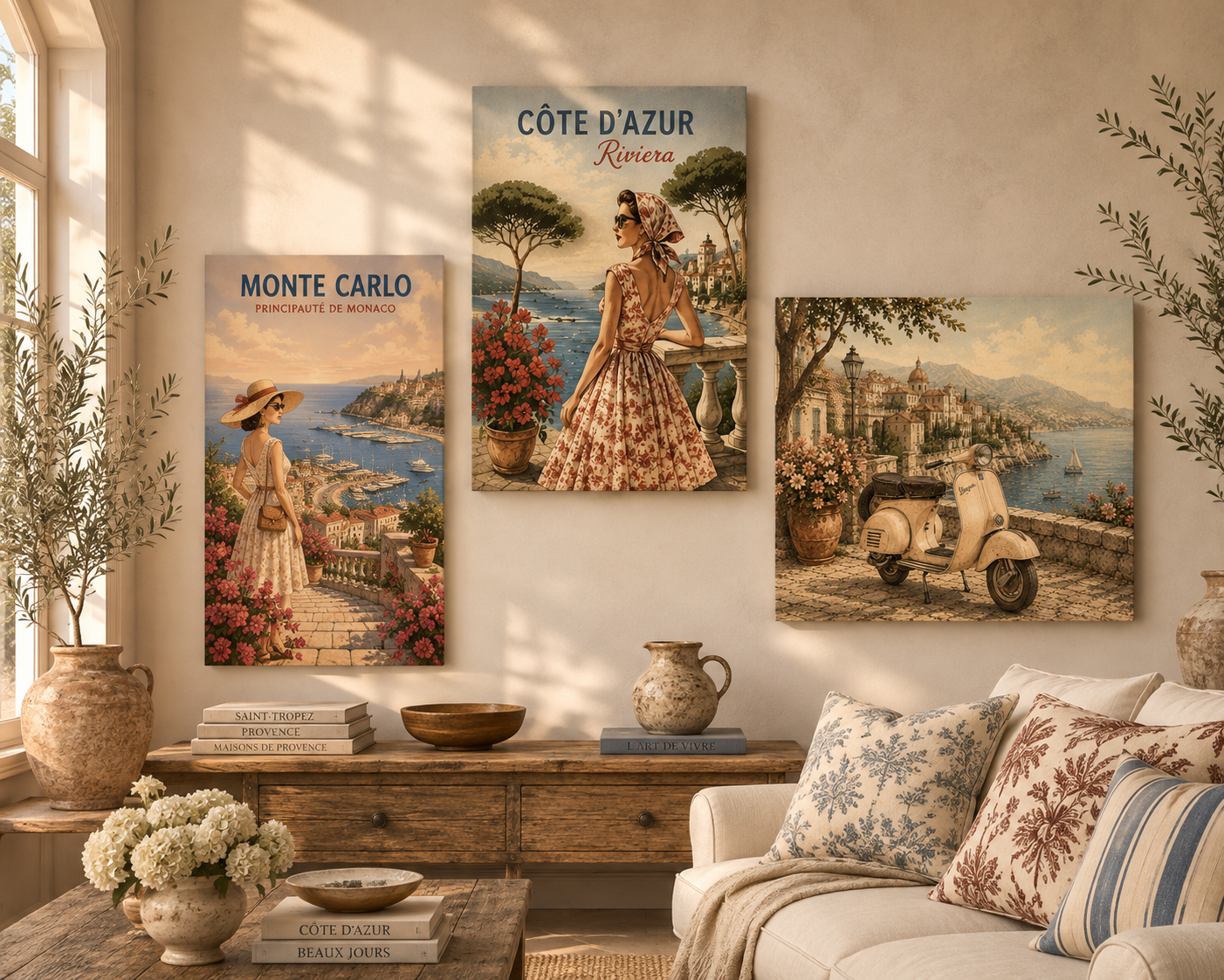 Monte Carlo Poster, Vintage Monaco Travel Print, French Riviera Wall Art, Retro Travel Poster, Mid Century Coastal Print Amazon Title, Solen
