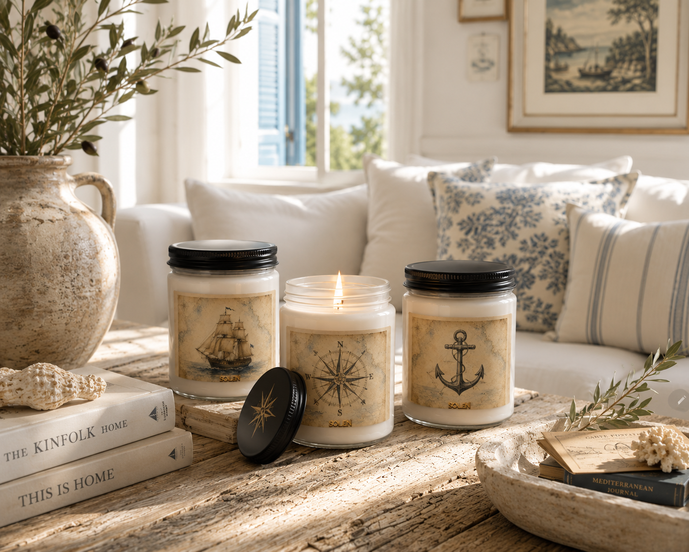 Nautical Vintage Ship Scented Soy Candle — 9oz