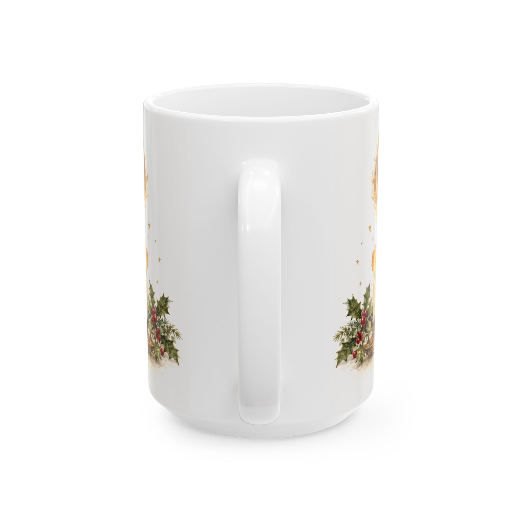 Angel Christmas Mug — Vintage Angel with Holly 11oz/15oz Ceramic Mug