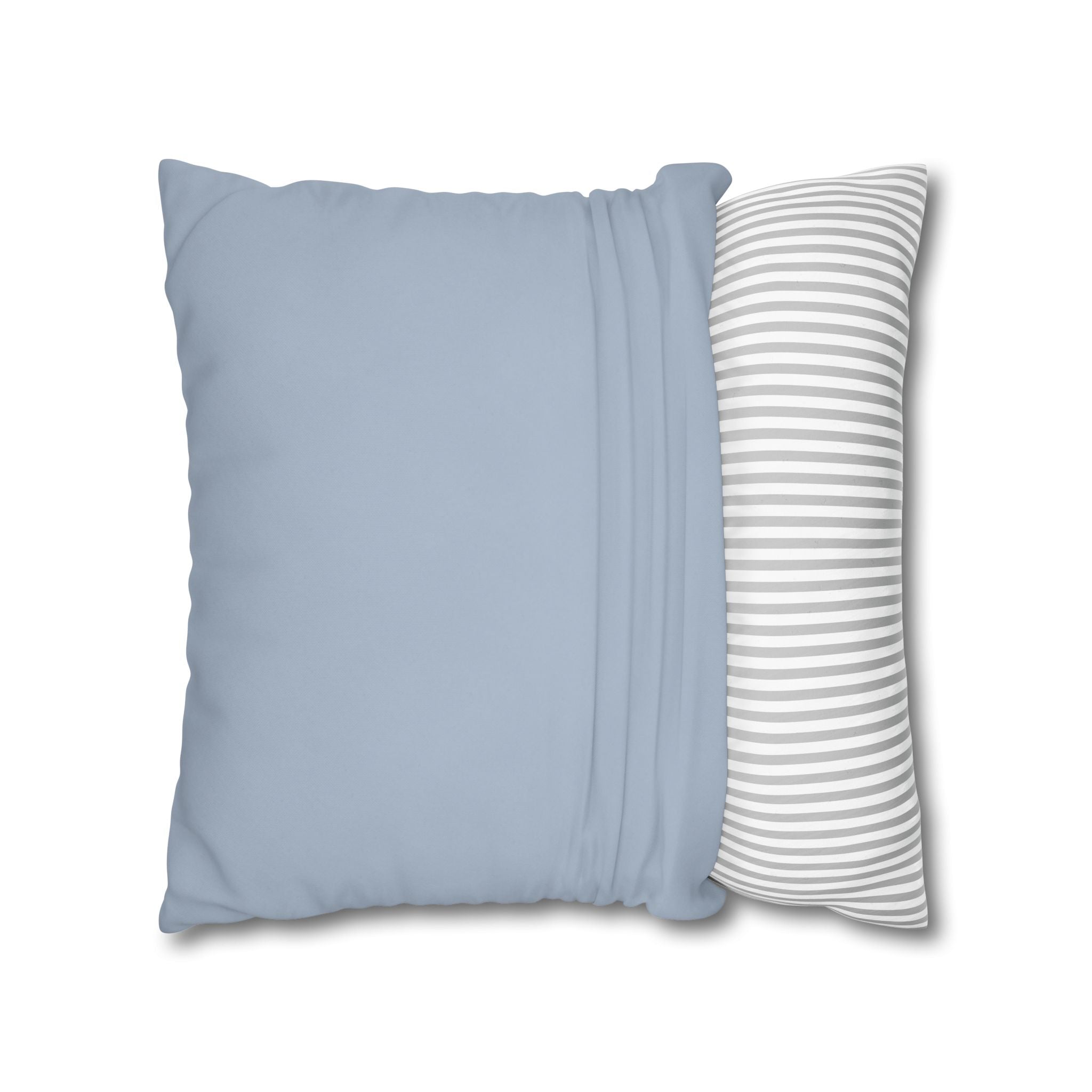 Coastal Sailboat Square Pillowcase, Blue Nautical Harbor Print Cushion, Beach House Sofa Decor, Square Throw Pillow, Solen