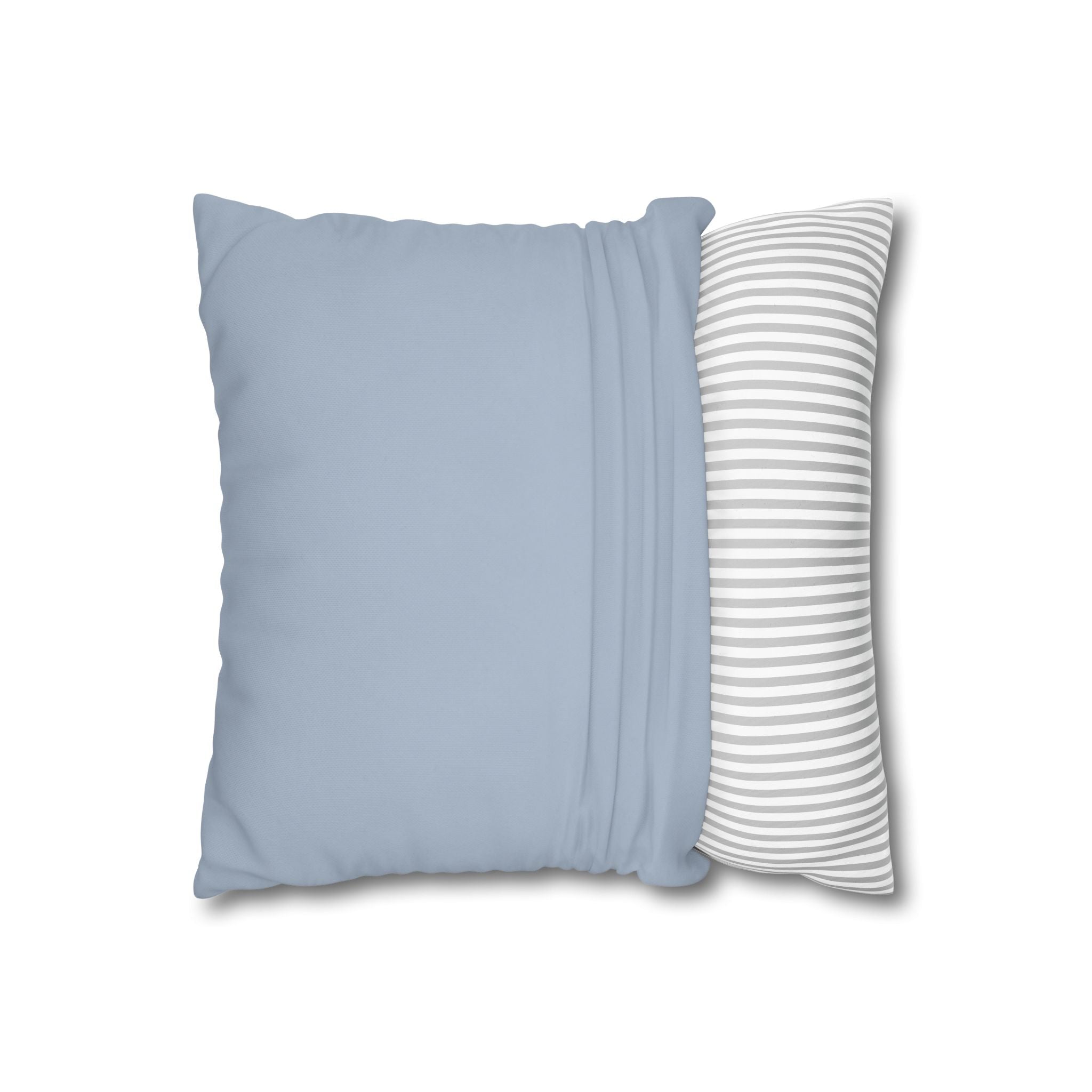 Coastal Sailboat Square Pillowcase, Blue Nautical Harbor Print Cushion, Beach House Sofa Decor, Square Throw Pillow, Solen