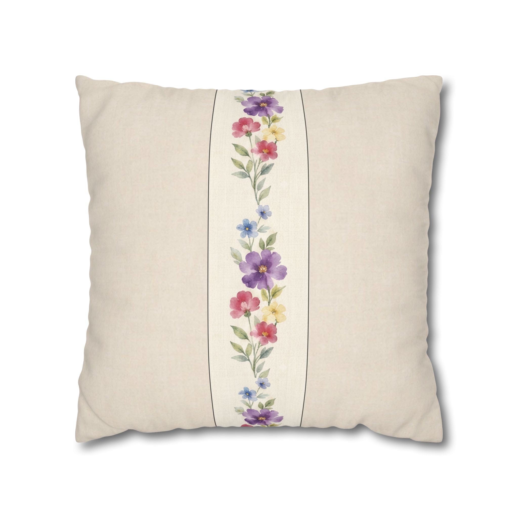 Wildflower Days Floral Throw Pillow Cover – Watercolor Cottagecore Cushion | Solen