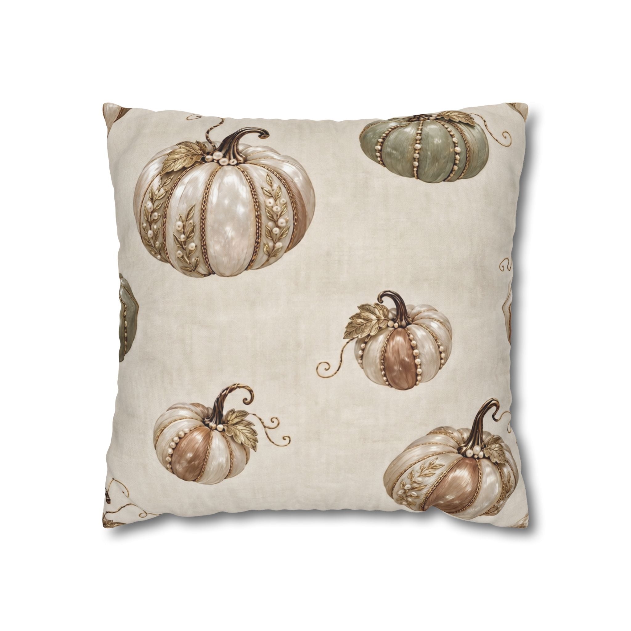 Pearl Pumpkin Pillow Cover, Sage Green and Blush Fall Decor, Elegant Neutral Autumn Cushion, Thanksgiving Home Accent