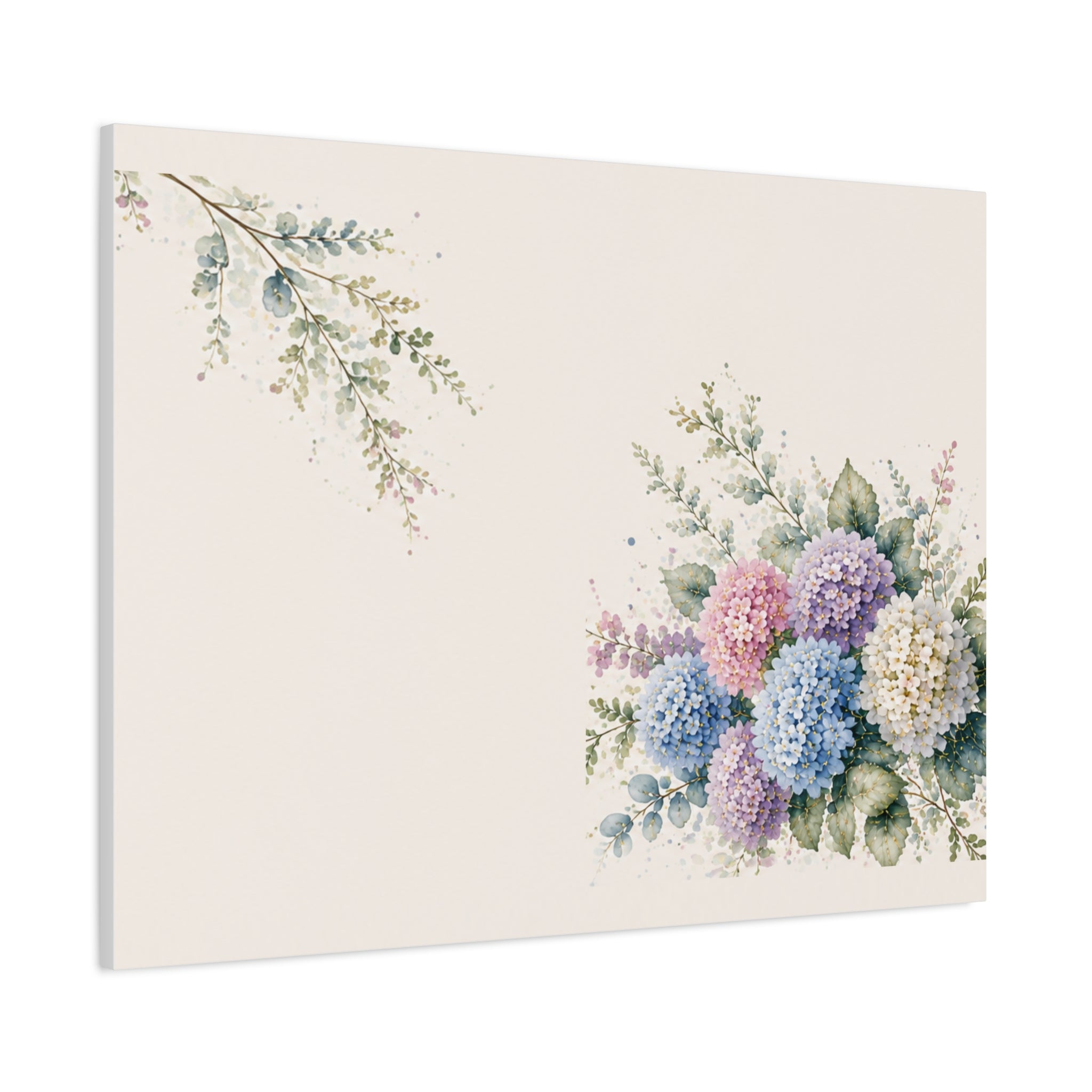 Hydrangea Dream Wall Art, Mediterranean Watercolor Floral Print, Solen