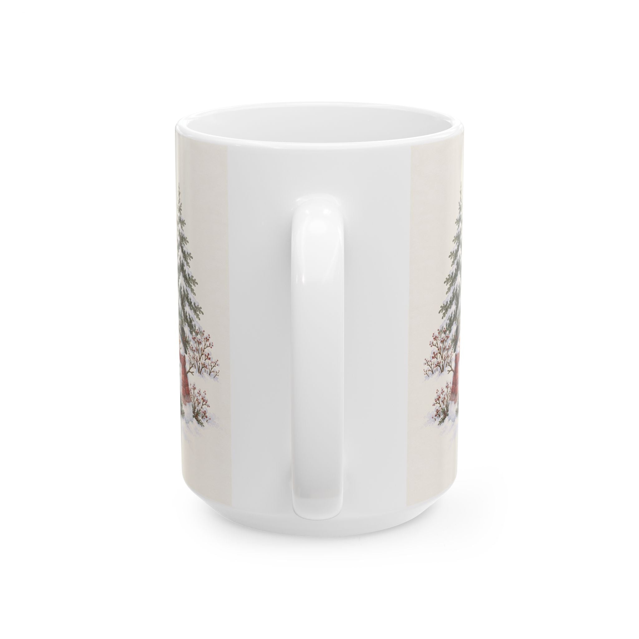 Winter Cottage Ceramic Mug – Cozy Snowy Cabin Coffee Cup (11oz & 15oz)