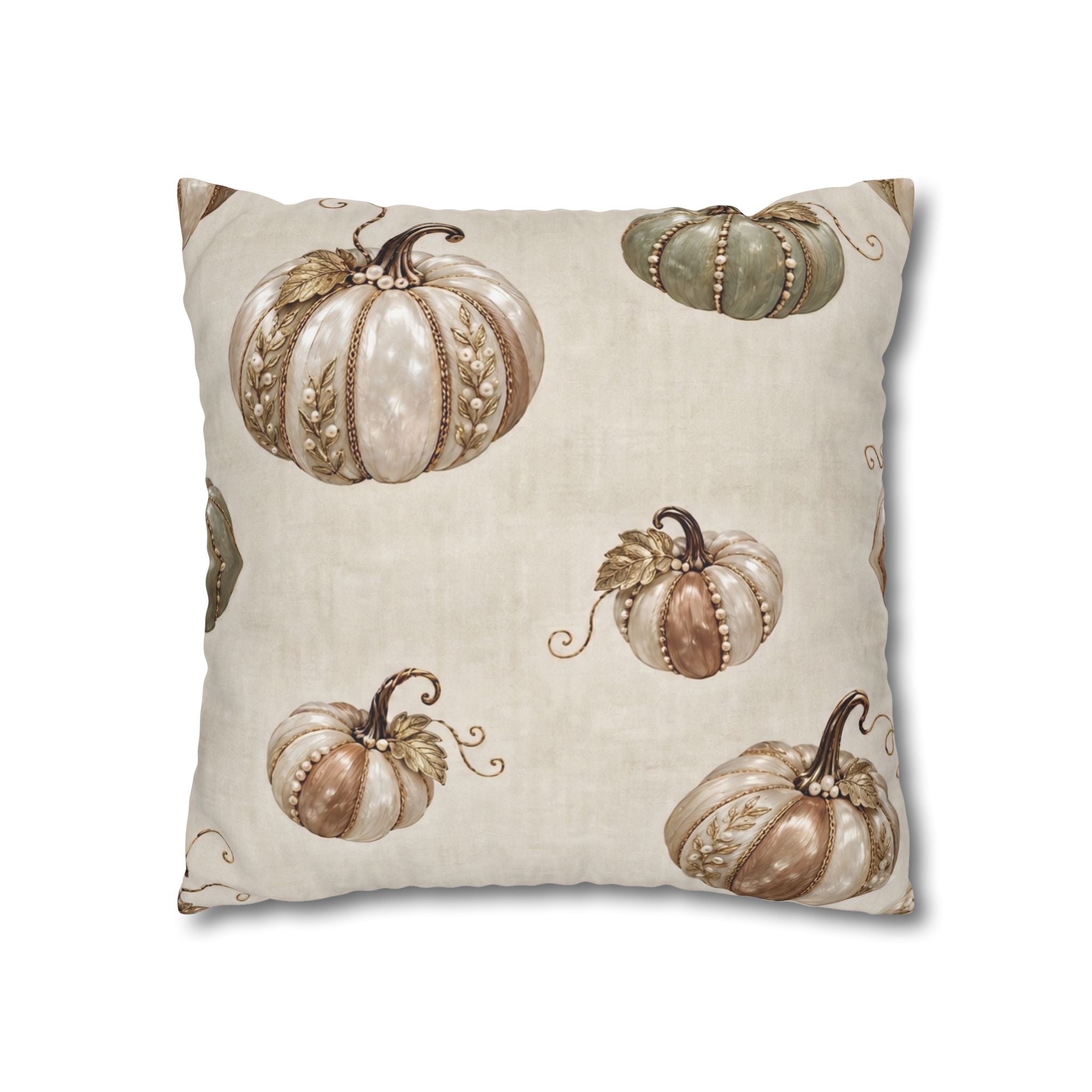 Pearl Pumpkin Pillow Cover, Sage Green and Blush Fall Decor, Elegant Neutral Autumn Cushion, Thanksgiving Home Accent