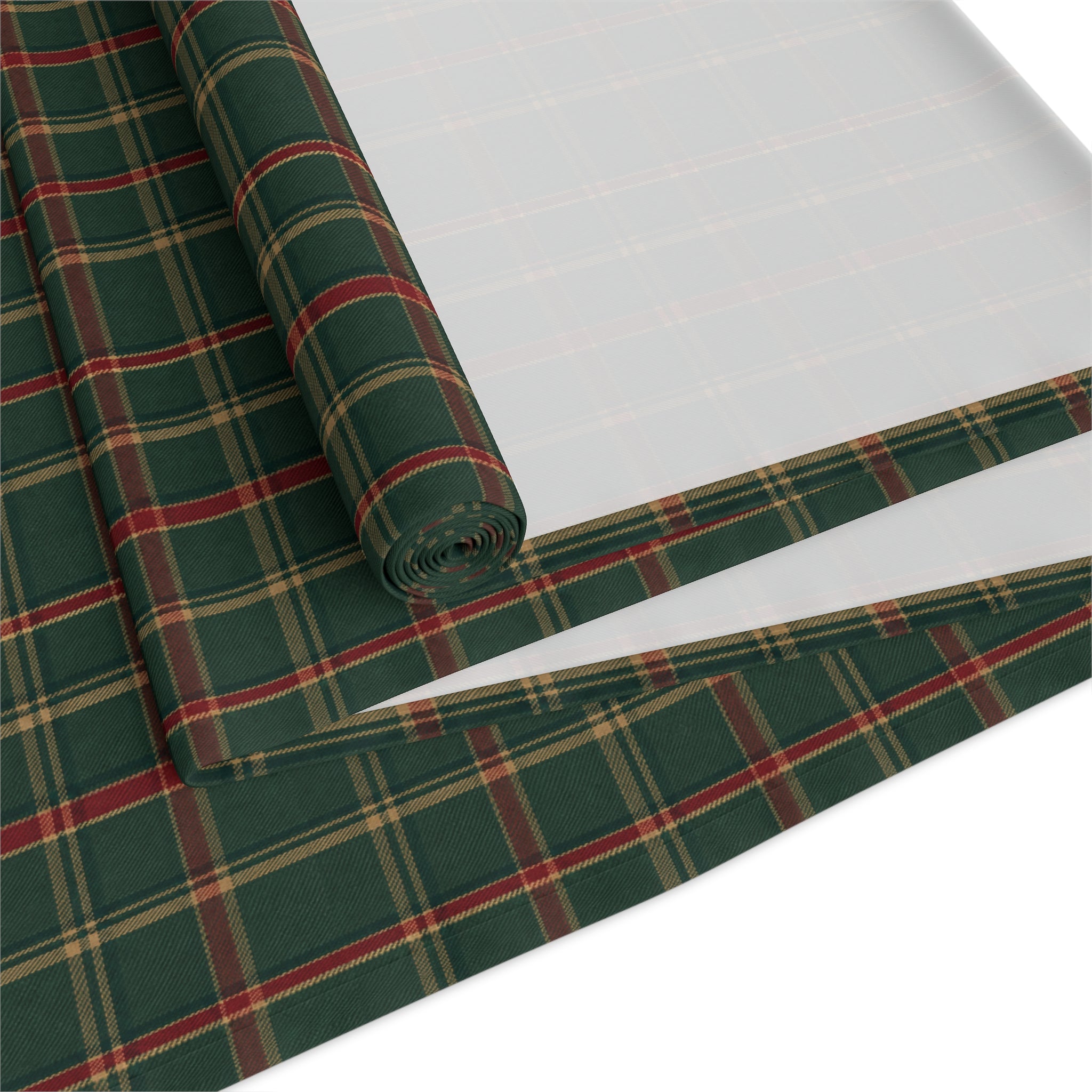 Christmas Poinsettia Plaid Table Runner