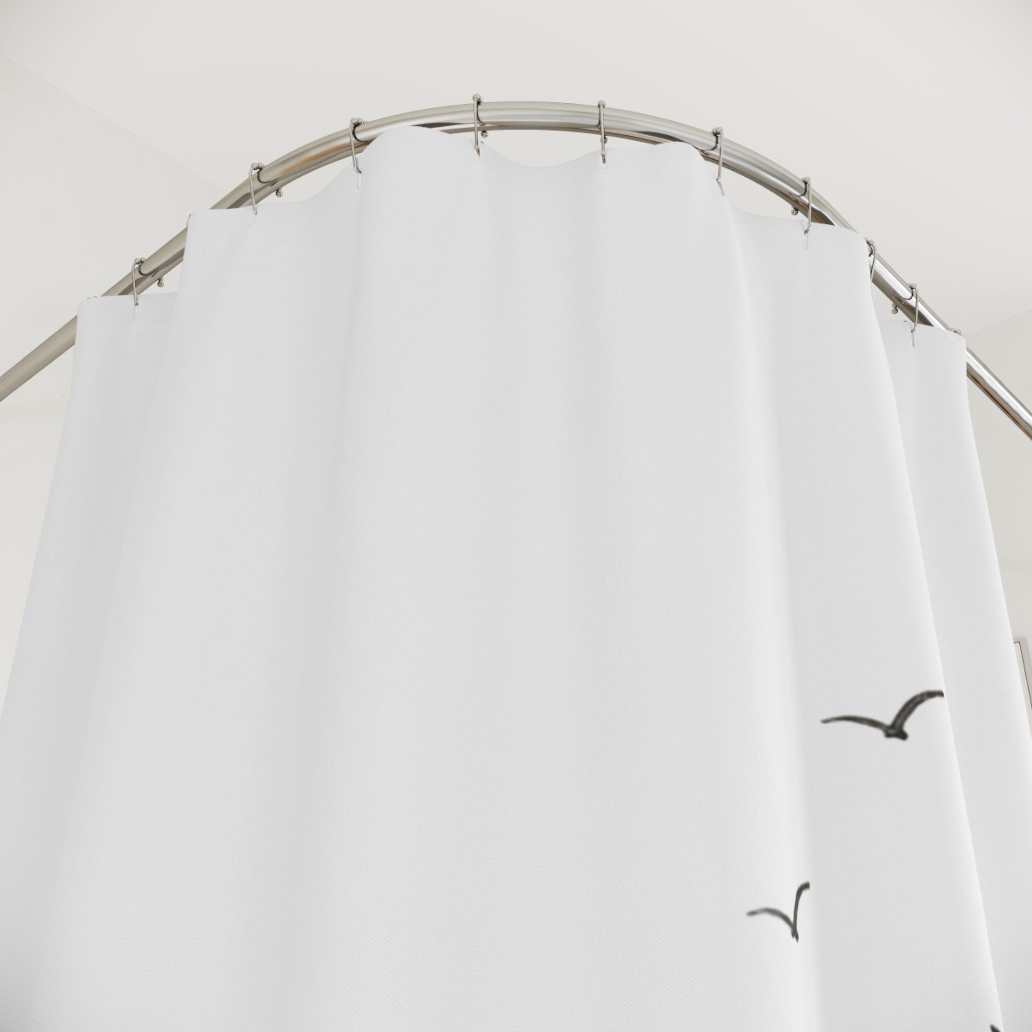 Mediterranean Coastal Bathroom Decor – Nautical Watercolor Bath Curtain | Solen