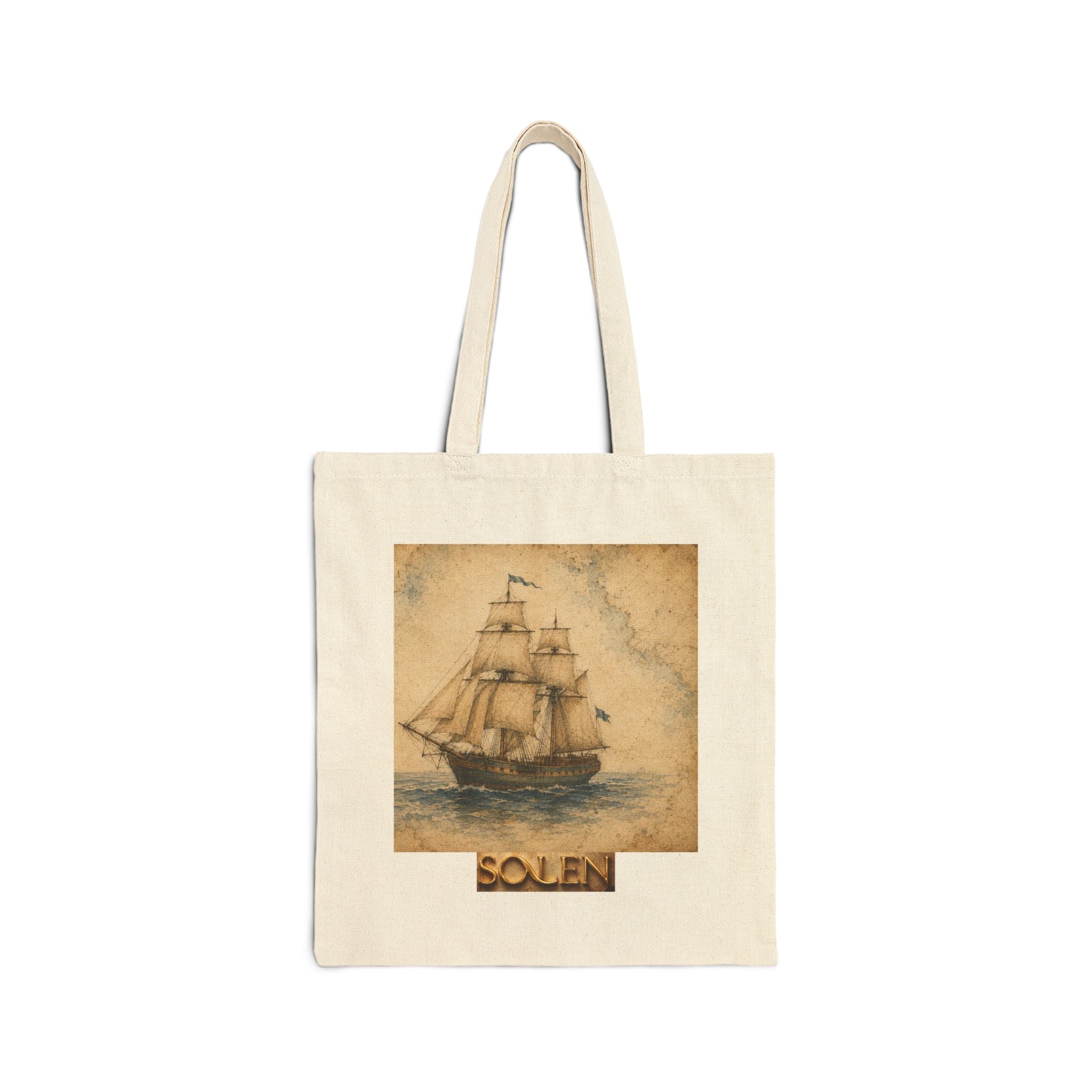 Vintage Sailing Ship Cotton Tote Bag