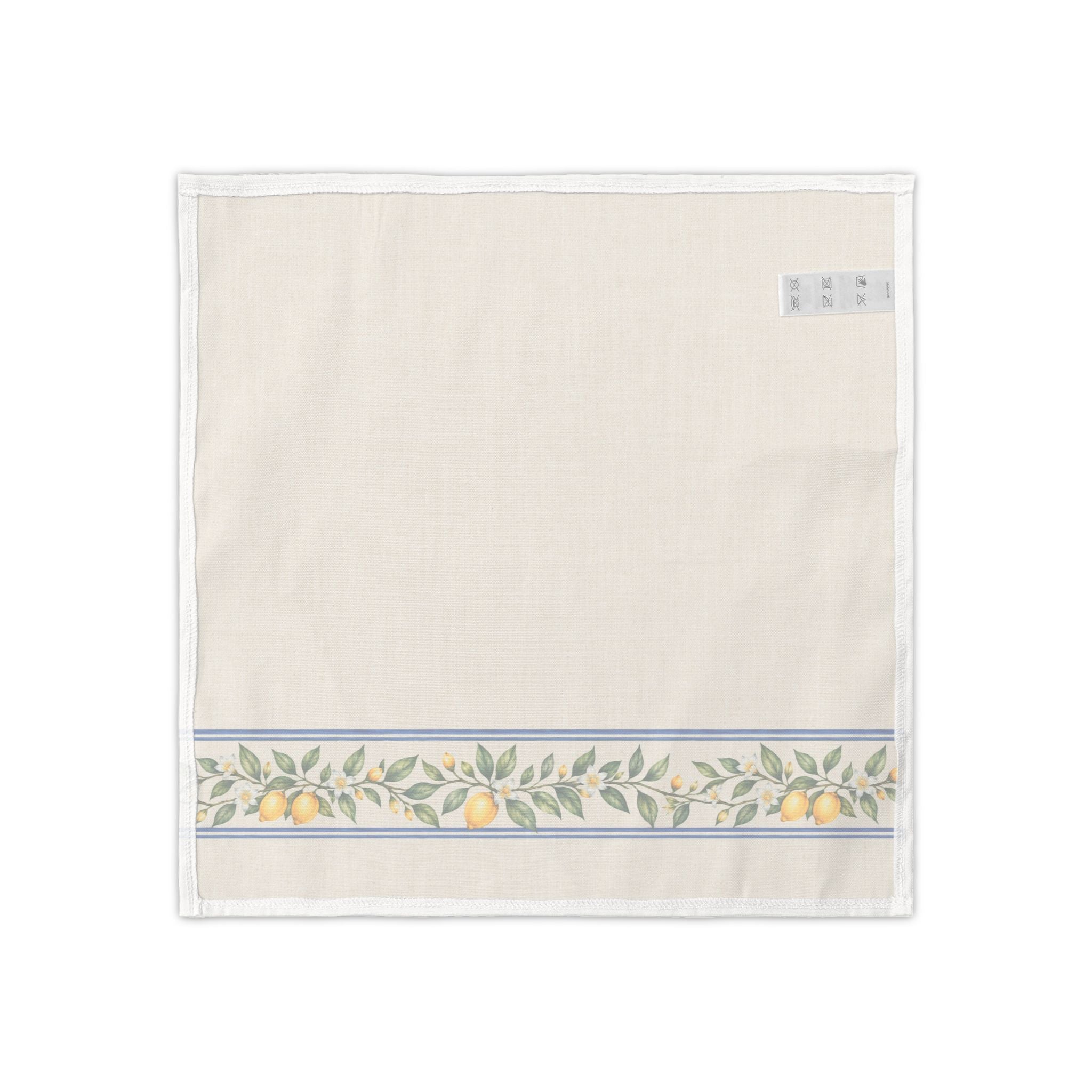 Blue Plaid Lemon Napkin Set of 4, Cotton Cloth Dinner Napkins, Mediterranean Kitchen Table Decor, Summer Dining Linen, Solen