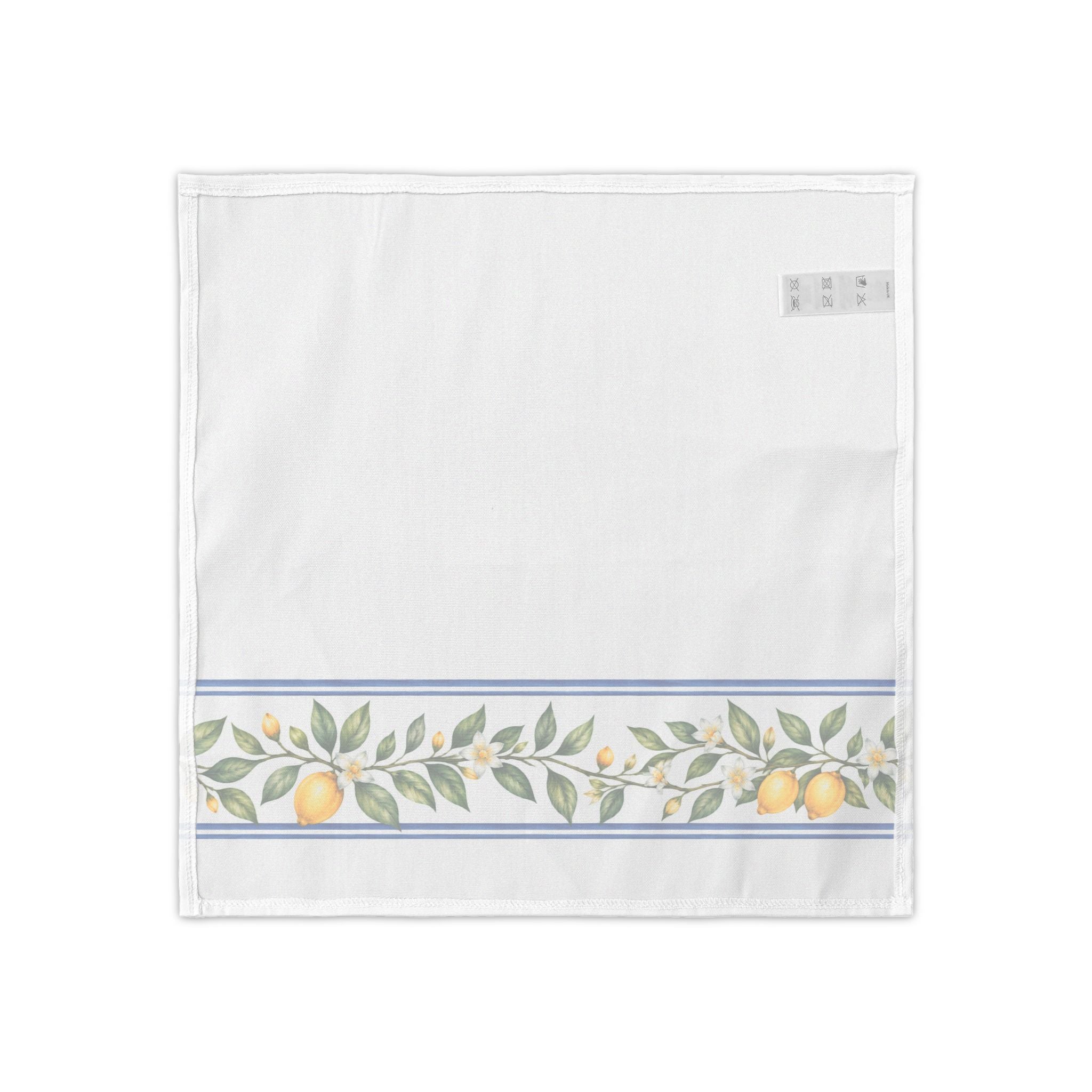 Golden Lemon Napkin Set of 4, Cotton Cloth Dinner Napkins, Mediterranean Citrus Table Decor, Summer Dining Linen, Solen